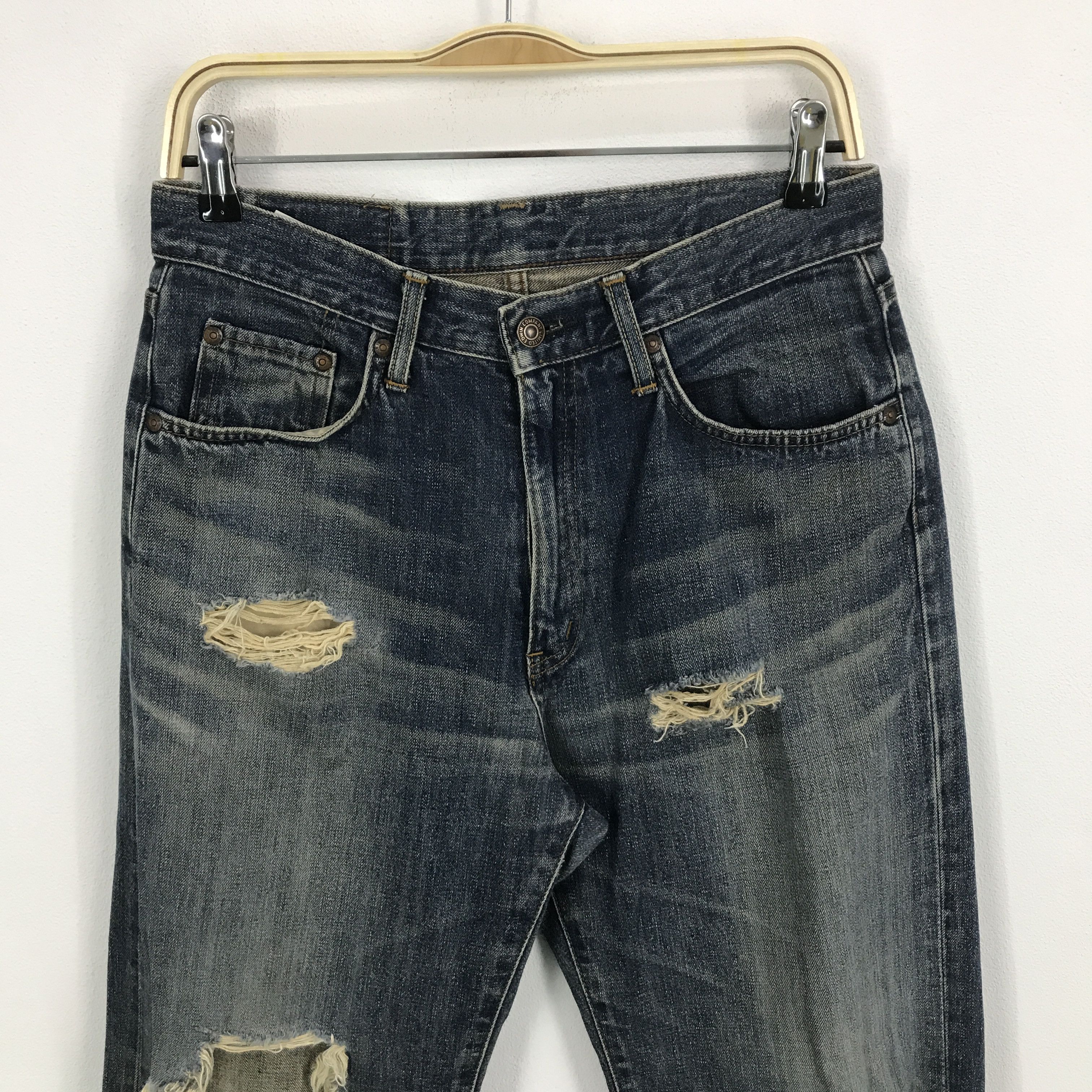 Edwin × Japanese Brand Baggy edwin Japan distressed jean pants Size US 30 / EU 46 - 3 Thumbnail
