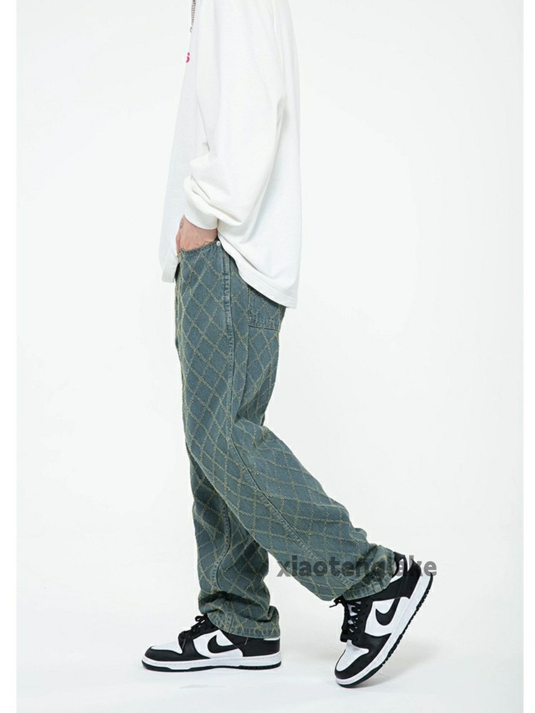 Designer × Japanese Brand × Vintage washed faded loose baggy pattern skate hiphop jeans Size US 32 / EU 48 - 5 Thumbnail