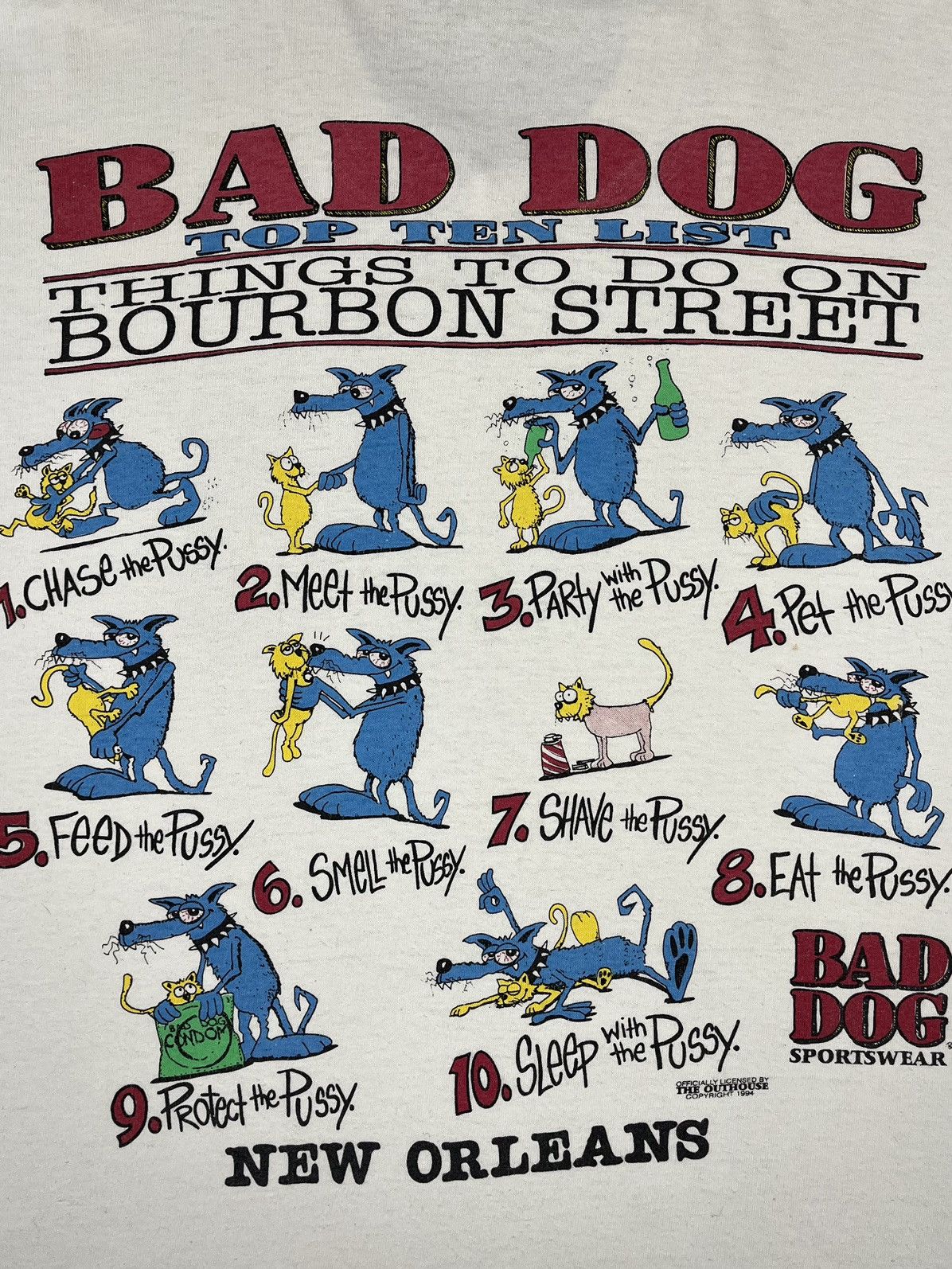 Vintage Vintage Bad Dog Top Ten List y2k humor tee 1994 Size US L / EU 52-54 / 3 - 3 Thumbnail