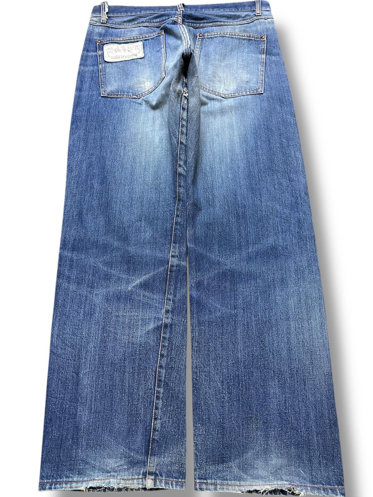 SSENSE Vintage Sense Of Freedom(SAMOF) Wide Leg Skate Denim Size US 33 - 5 Thumbnail