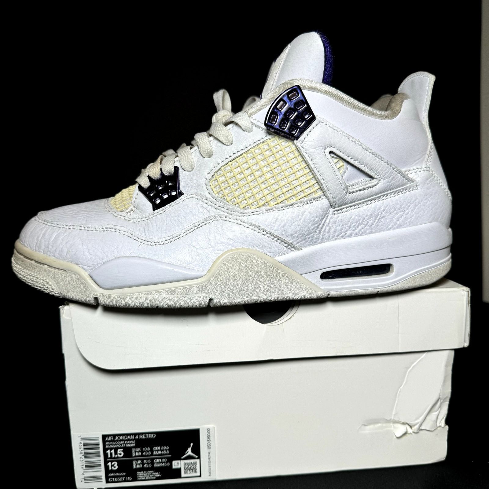 Jordan Brand × Nike Size 11.5 - Air Jordan 4 Retro Purple Metallic Men's Shoes Size US 11.5 / EU 44-45 - 9 Thumbnail