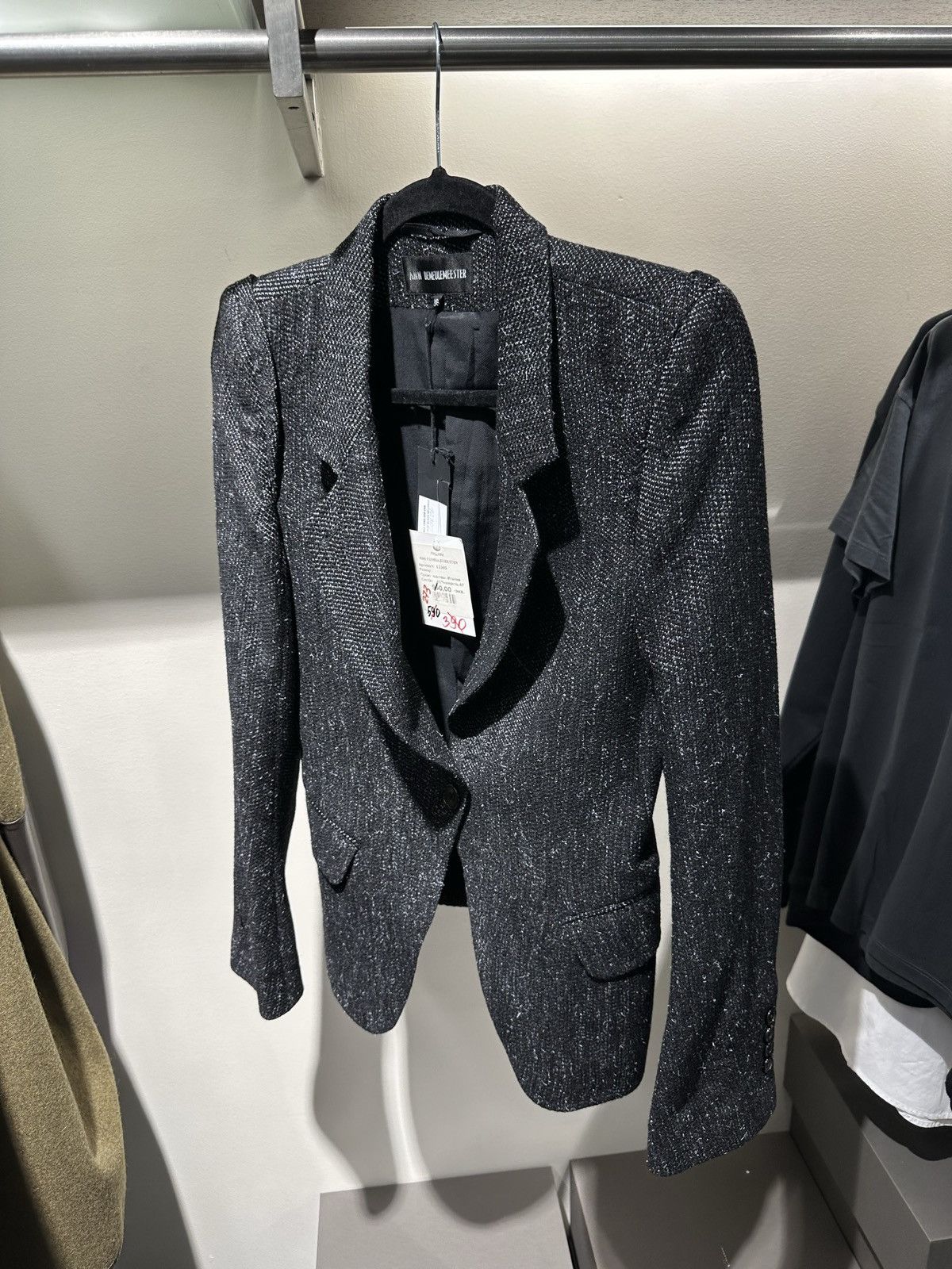 Ann Demeulemeester BNWT! Ann Demeulemeester fleece wool tweed blazer jacket Size XS / US 0-2 / IT 36-38 - 1 Thumbnail