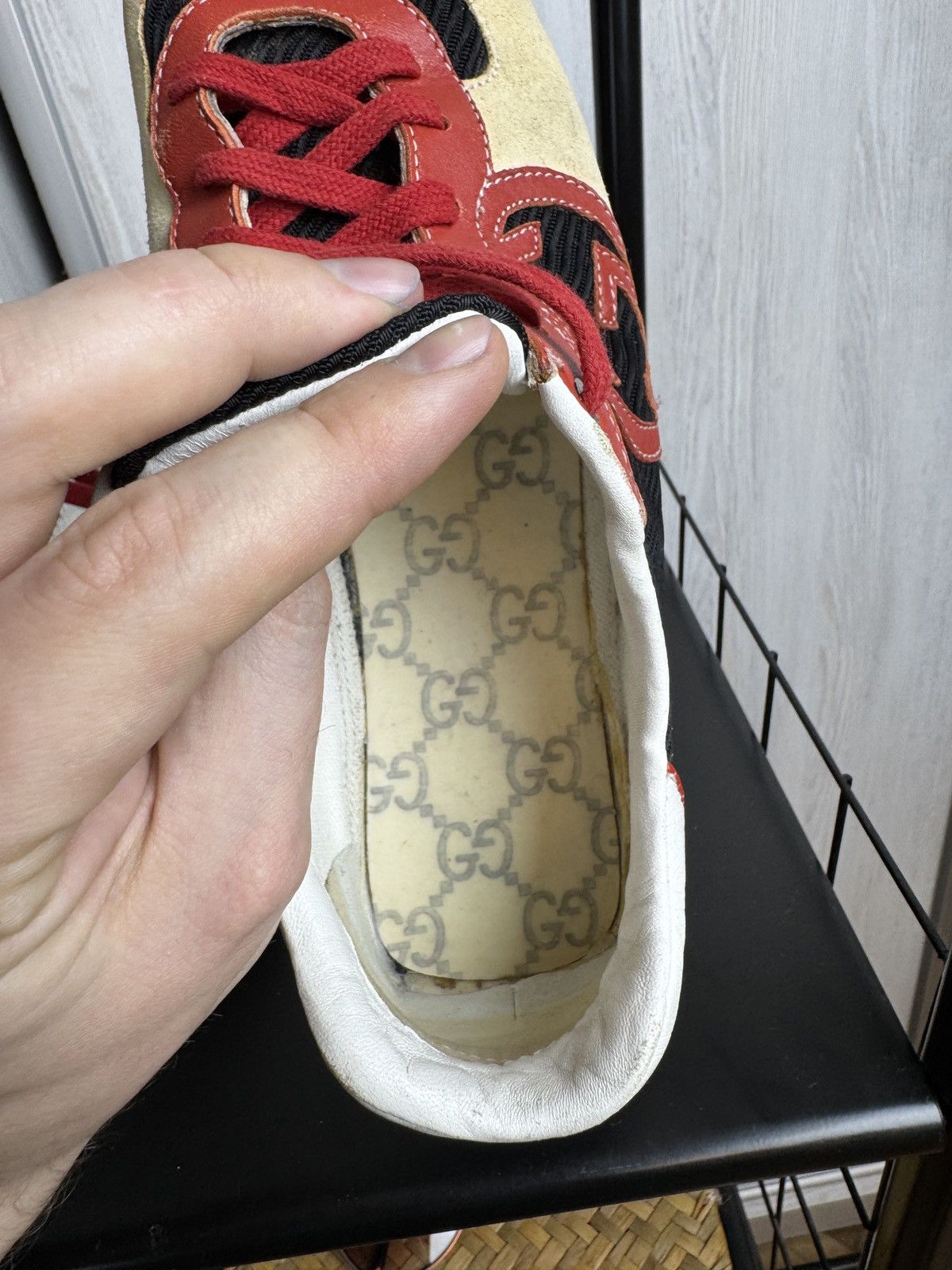 Gucci VINTAGE GUCCI LOGO LEATHER TRAINERS SNEAKERS coloured 190777 Size US 7.5 / IT 37.5 - 17 Thumbnail