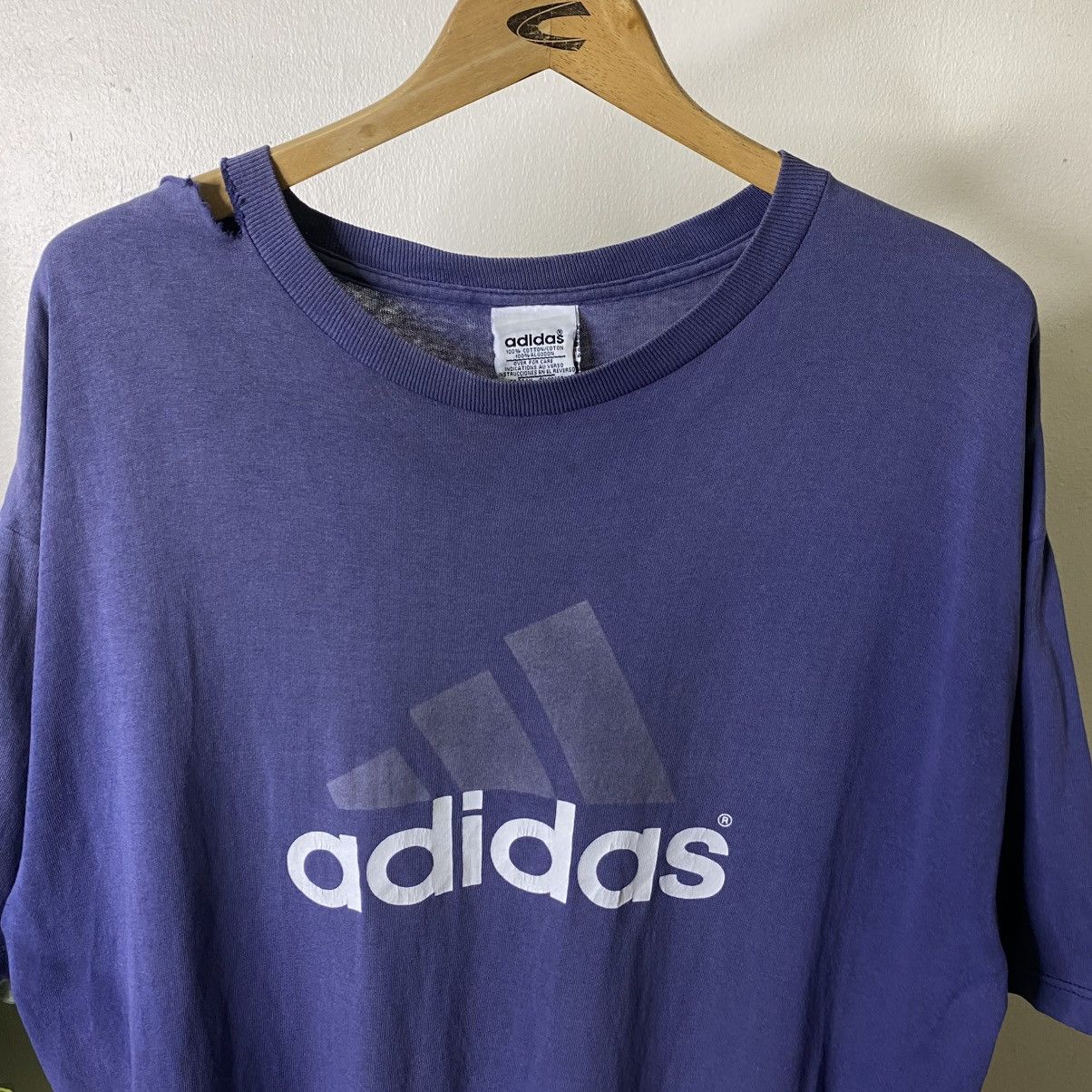 Adidas 1990s Adidas Double Sided Graphic Sunfaded T Shirt Size US XL / EU 56 / 4 - 2 Thumbnail
