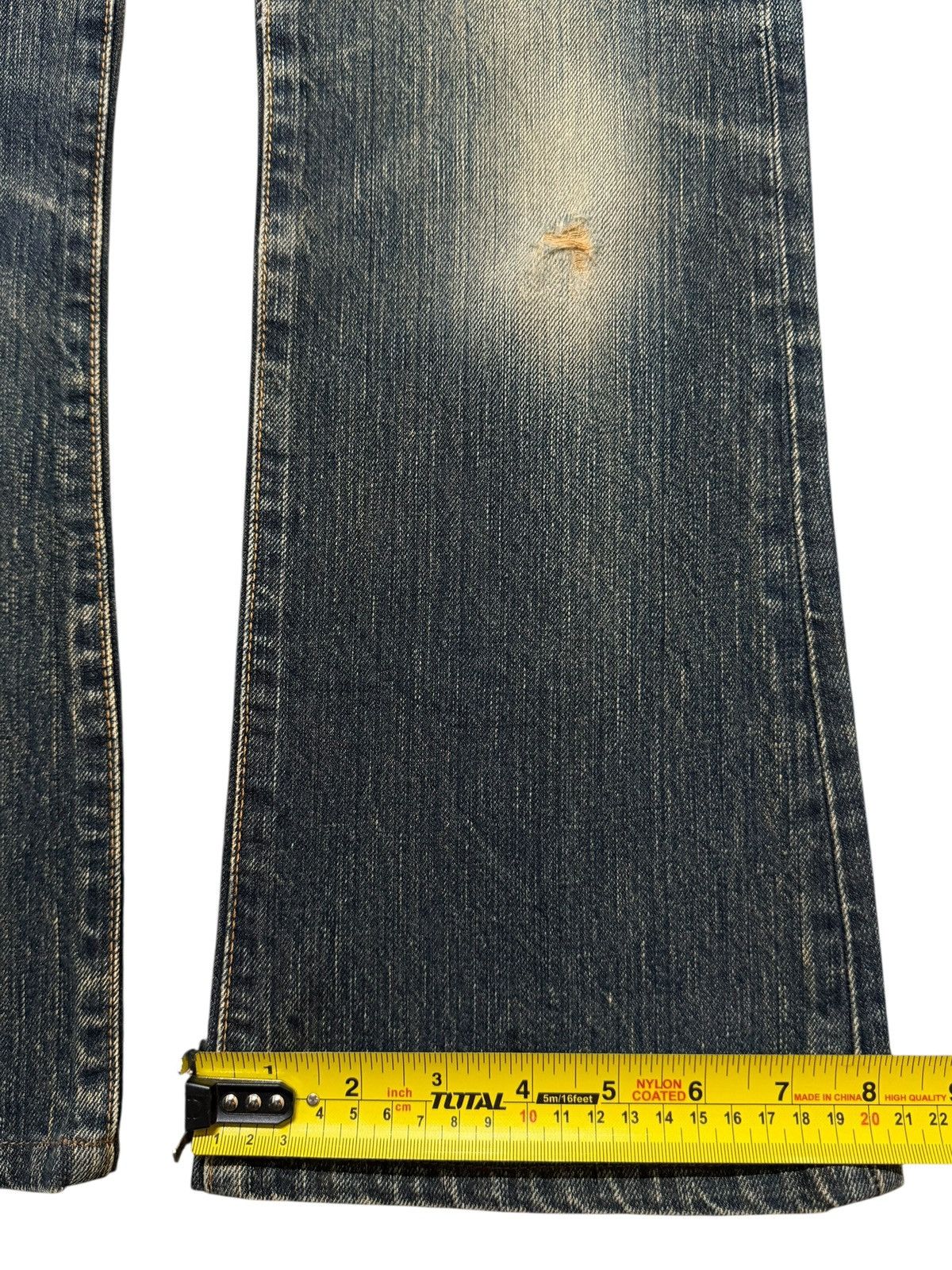 Edwin Vintage 90 Edwin 505 Blue Faded Wash Wide Leg Flare Jeans Size 28" / US 6 / IT 42 - 15 Thumbnail