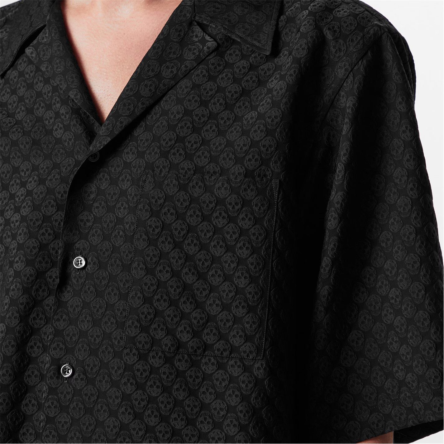 Alexander McQueen o1g2r1mq0326 Bowling Shirt in Black Size US XL / EU 56 / 4 - 4 Thumbnail