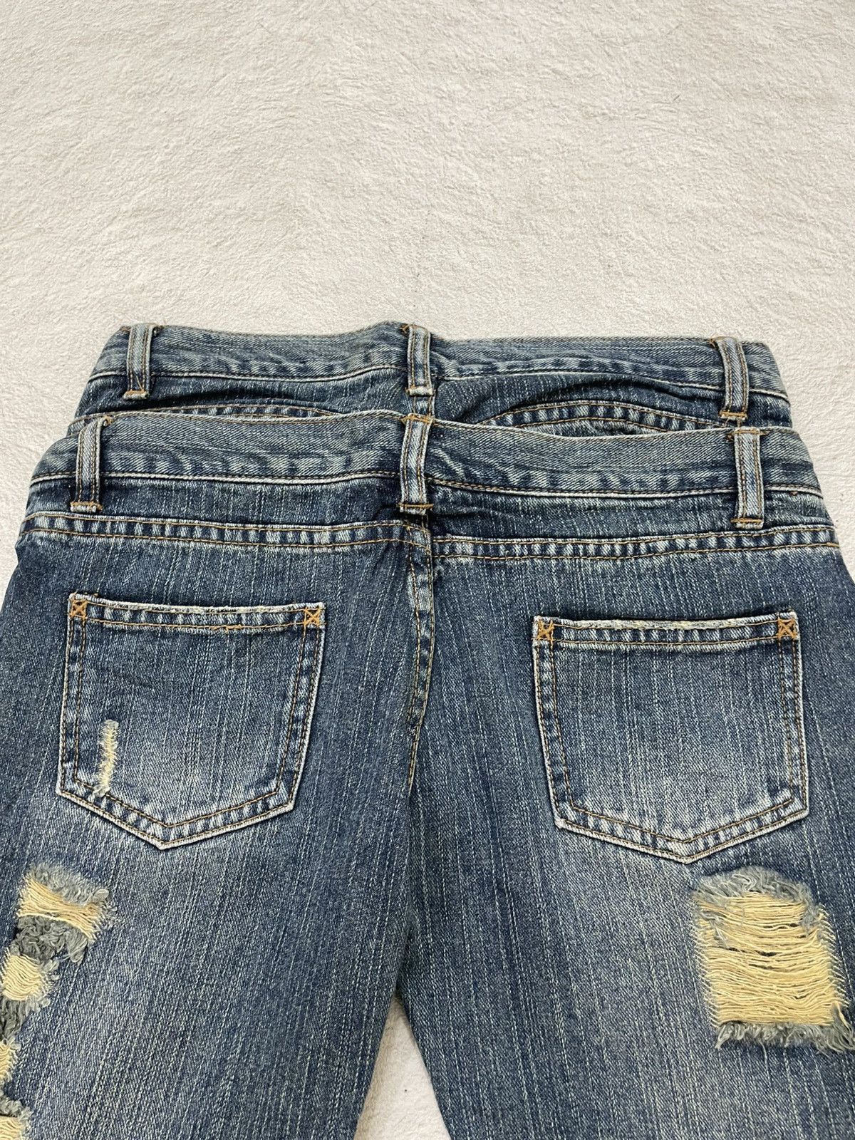 Japanese Brand 2000s Japanese Flared Denim Ripped Bootcut Jeans Washed Y2K Size US 28 / EU 44 - 10 Thumbnail