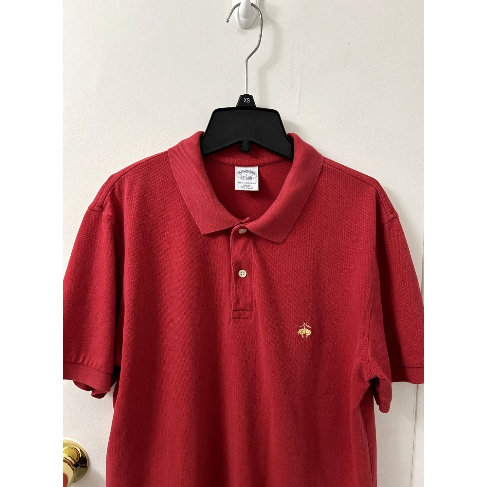 Brooks Brothers Brooks Brothers Performance Polo Shirt Mens L Red Slim Fit 100% Cotton S/S Golf Casual Brand Logo Shirt Size US L / EU 52-54 / 3 - 2 Thumbnail