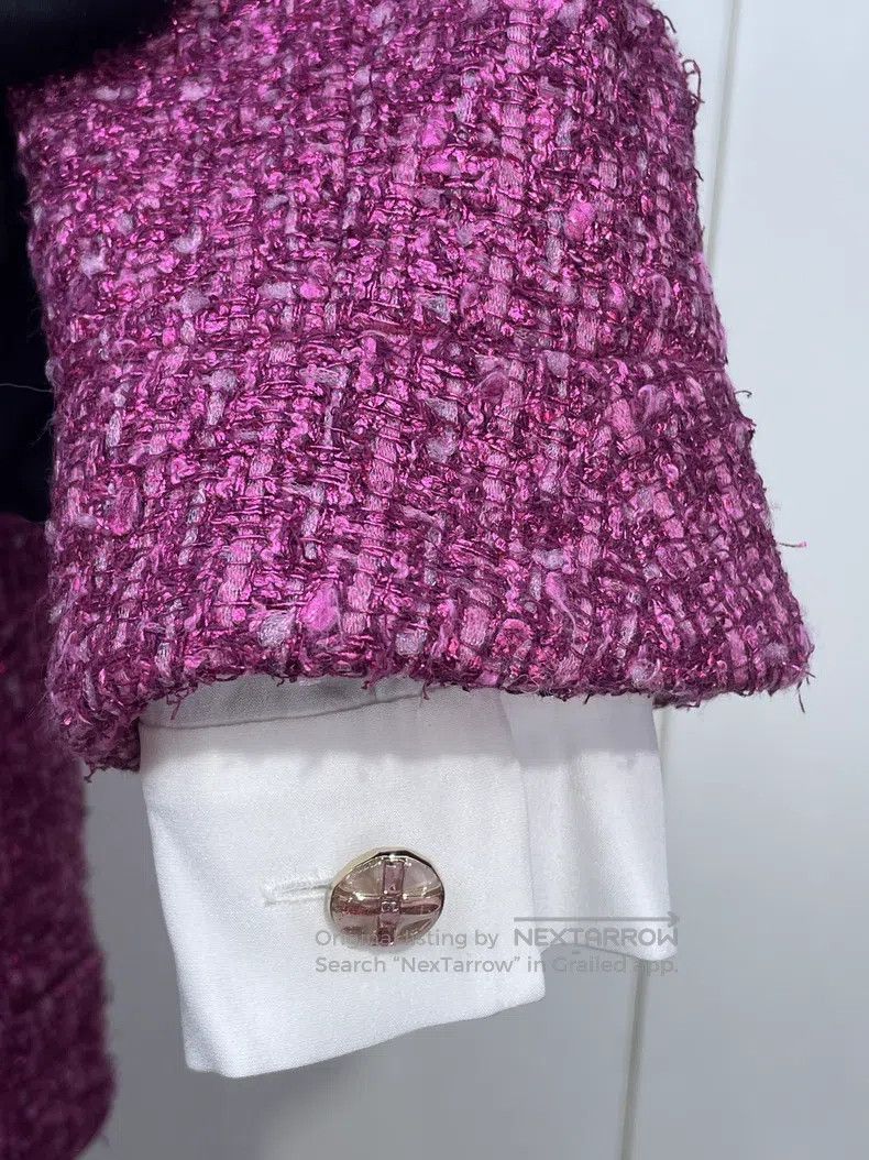 Chanel Chanel 23A shirt sleeve softened tweed knitted coat Size XXS / US 00 / IT 34 - 3 Thumbnail