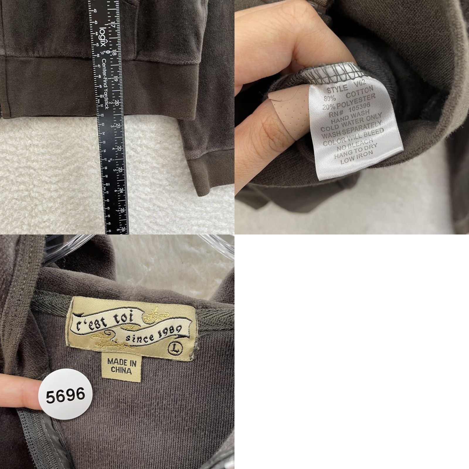 Velvet VINTAGE Y2K Track Jacket Womens Brown Velour Full Zip Hoodie L Velour Sporty Size L / US 10 / IT 46 - 8 Thumbnail