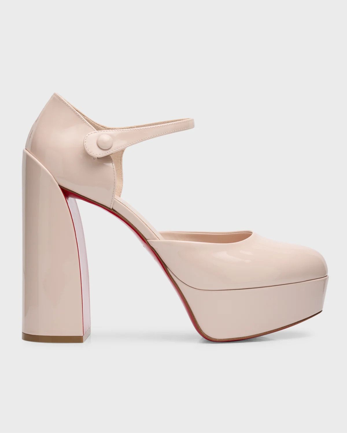 Christian Louboutin Movida MJ 130 Leche Patent Platform Block Heel Pump 37.5 Size US 7.5 / IT 37.5 - 1 Thumbnail