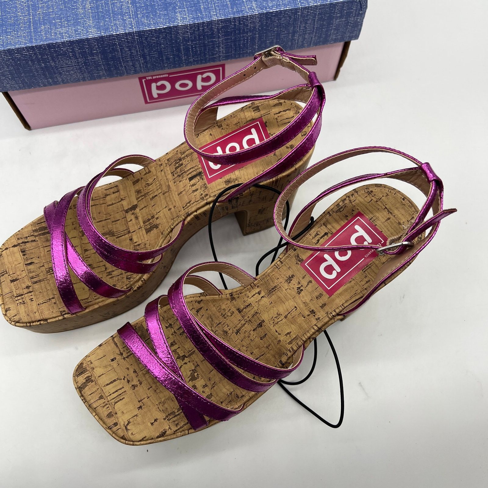 Other Pop Womens Kallie Heeled Sandals Pink Fuschia Multicolor Size US 8 / IT 38 - 6 Thumbnail