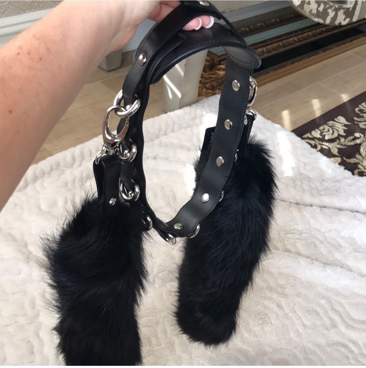 Dsquared2 Iconic Shoulder leather strap with fur tail Size ONE SIZE - 2 Thumbnail