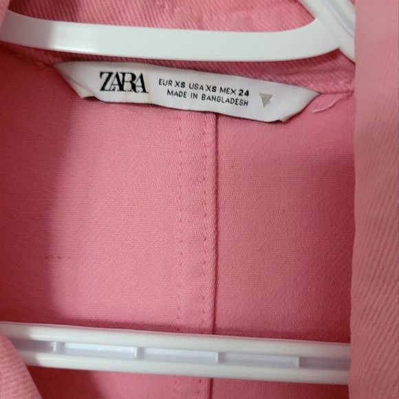 Zara Zara Pink Denim Oversized T-Shirt Jacket Size XS / US 0-2 / IT 36-38 - 4 Thumbnail