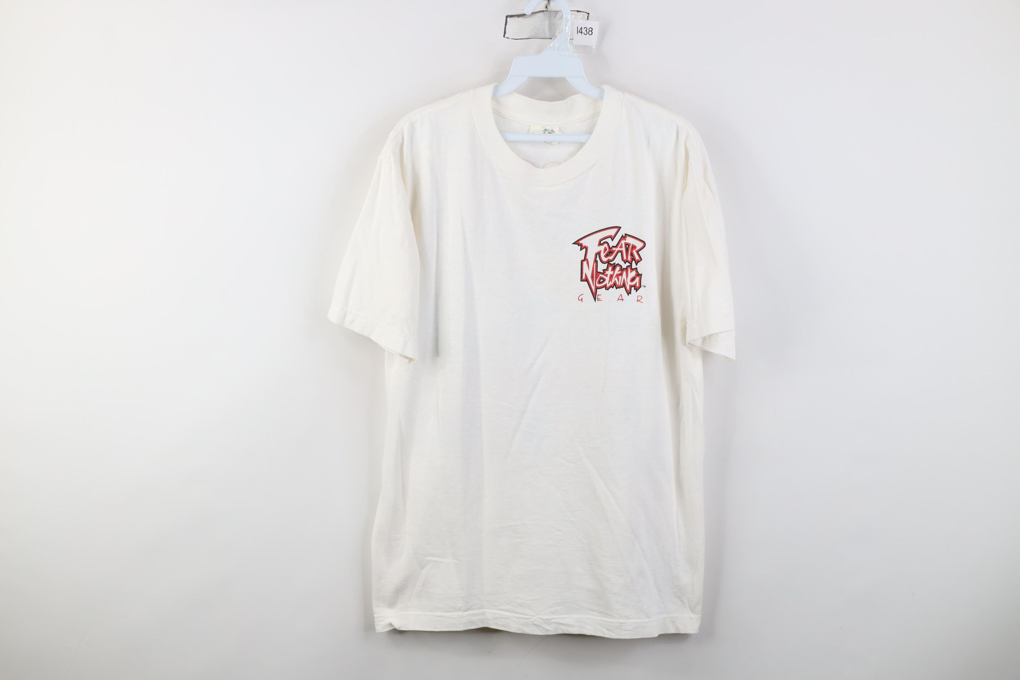 Vintage Vintage 90s Streetwear Nothing Short Sleeve T-Shirt White Size US L / EU 52-54 / 3 - 1 Thumbnail