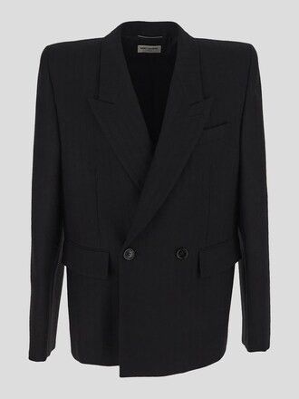 Saint Laurent Paris o1la1rc1a1225 752817 Veste Gabardine Rayure Jacket in Noir Size US L / EU 52-54 / 3 - 2 Thumbnail
