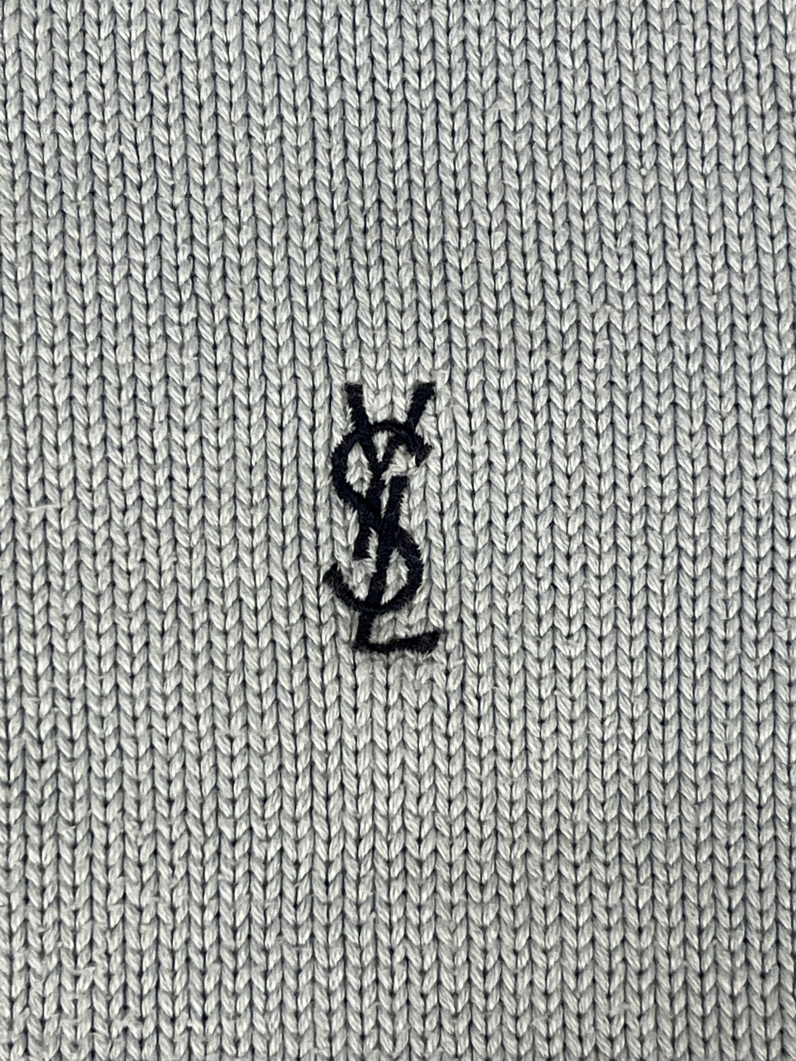 Vintage × Yves Saint Laurent Vintage Yves Saint Laurent baby blue basic sweater YSL Size US M / EU 48-50 / 2 - 2 Thumbnail