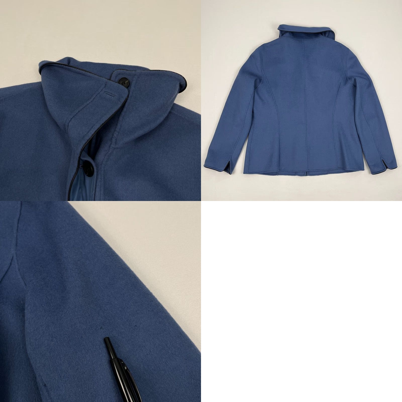 Vintage VINTAGE Lafayette 148 Angora Wool Blazer Jacket Size 16 Blue High Neck Hidden Buttons Size XXL / US 16-18 / IT 52-54 - 8 Thumbnail