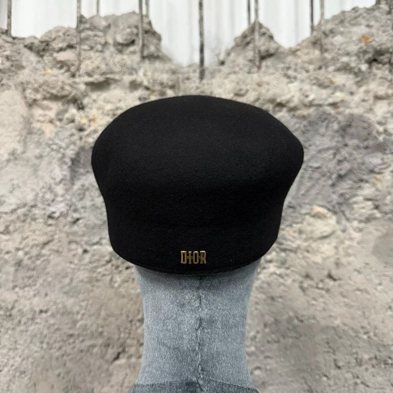 Dior Dior Dior Black Wool Cap Hat-2507 Size ONE SIZE - 3 Thumbnail