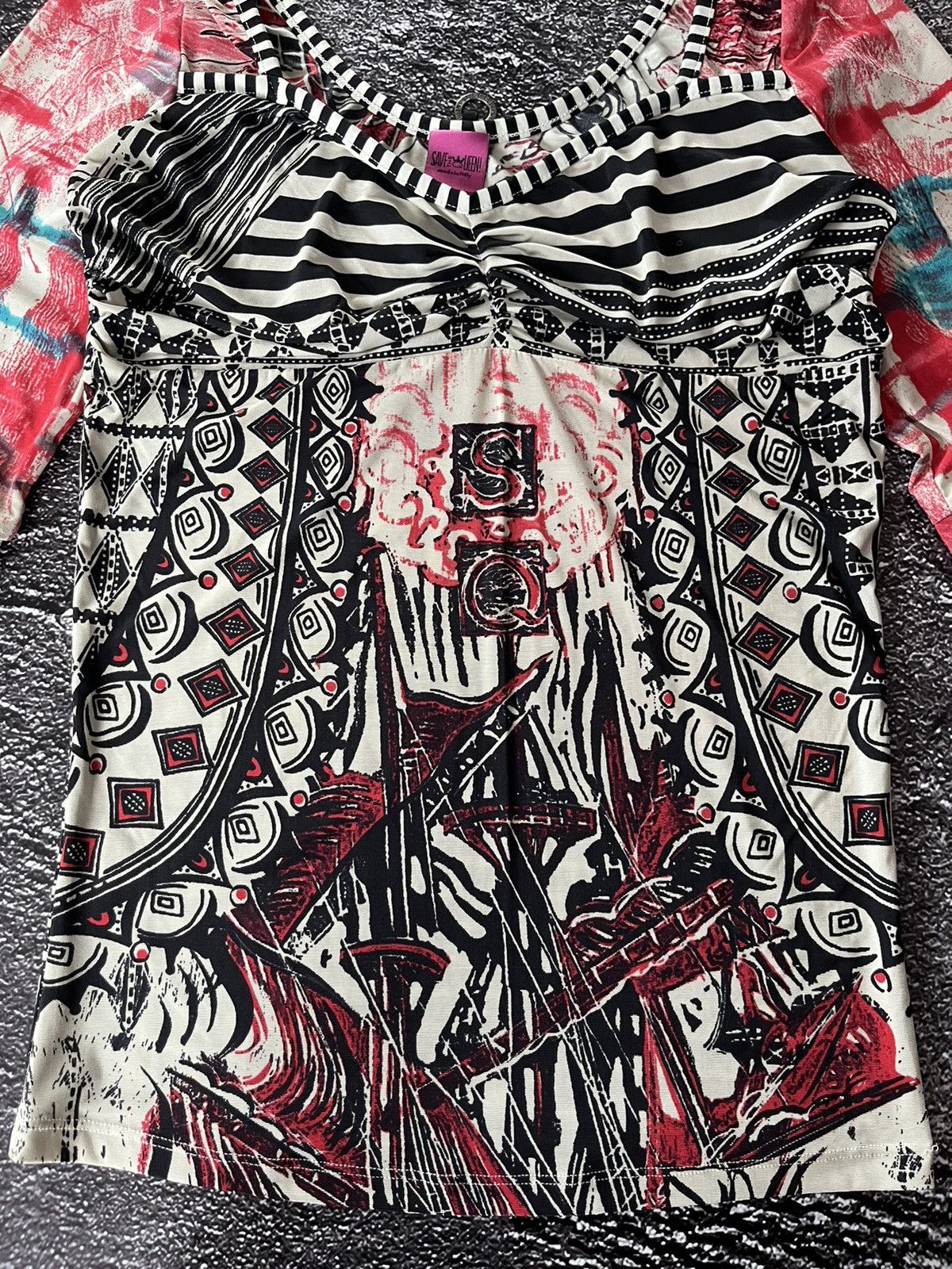 Japanese Brand Save the Queen Mesh Long Sleeve Like Jean Paul Gaultier Size M / US 6-8 / IT 42-44 - 3 Thumbnail