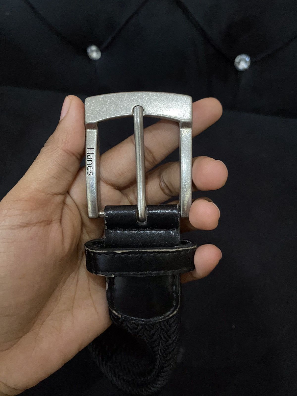 Hanes Hanes Black Canvas Buckle Belt Size ONE SIZE - 8 Thumbnail