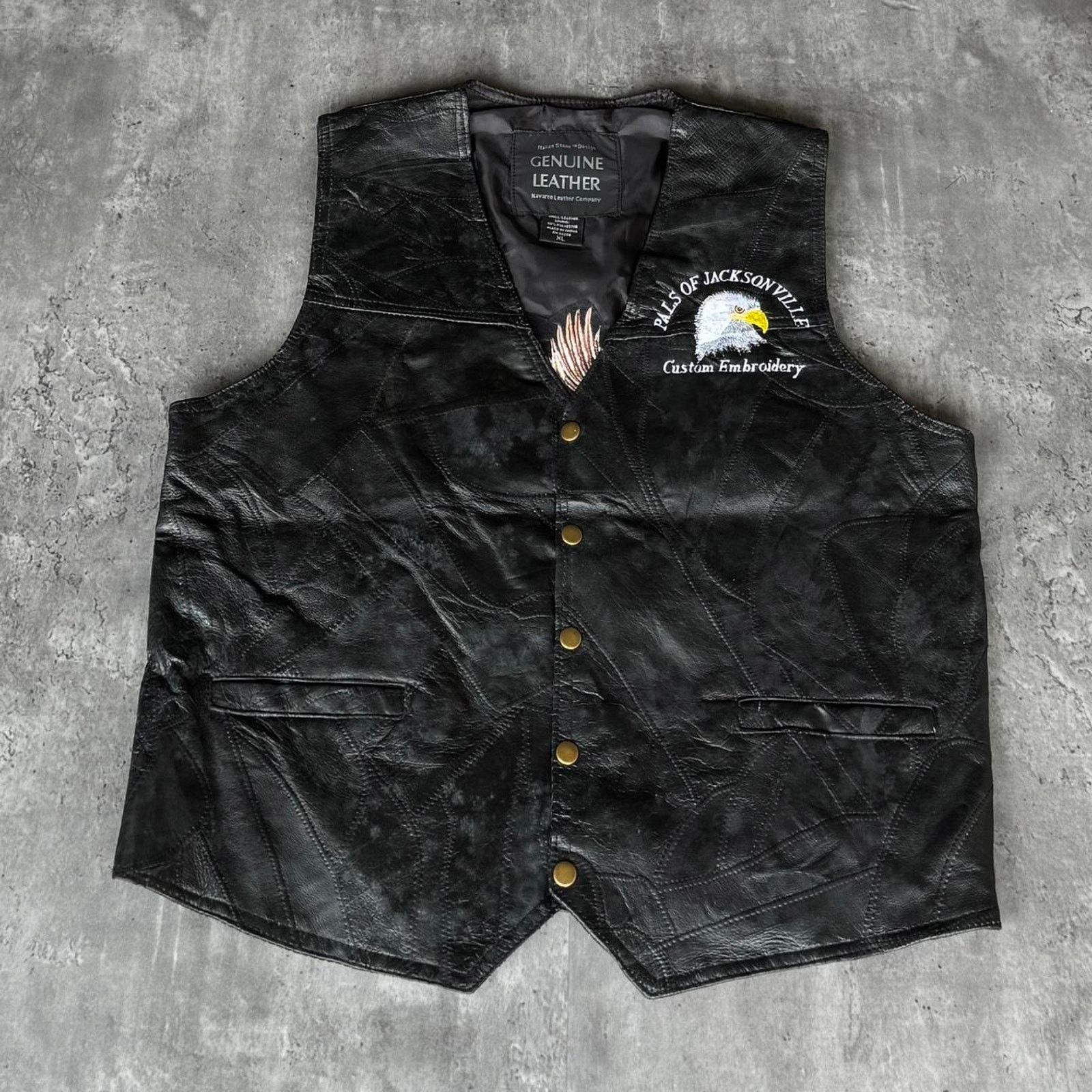 Harley Davidson × Japanese Brand × Vintage Crazy Y2K Biker Embroidered Leather Grunge Opium Harley Vest Size US XL / EU 56 / 4 - 2 Thumbnail