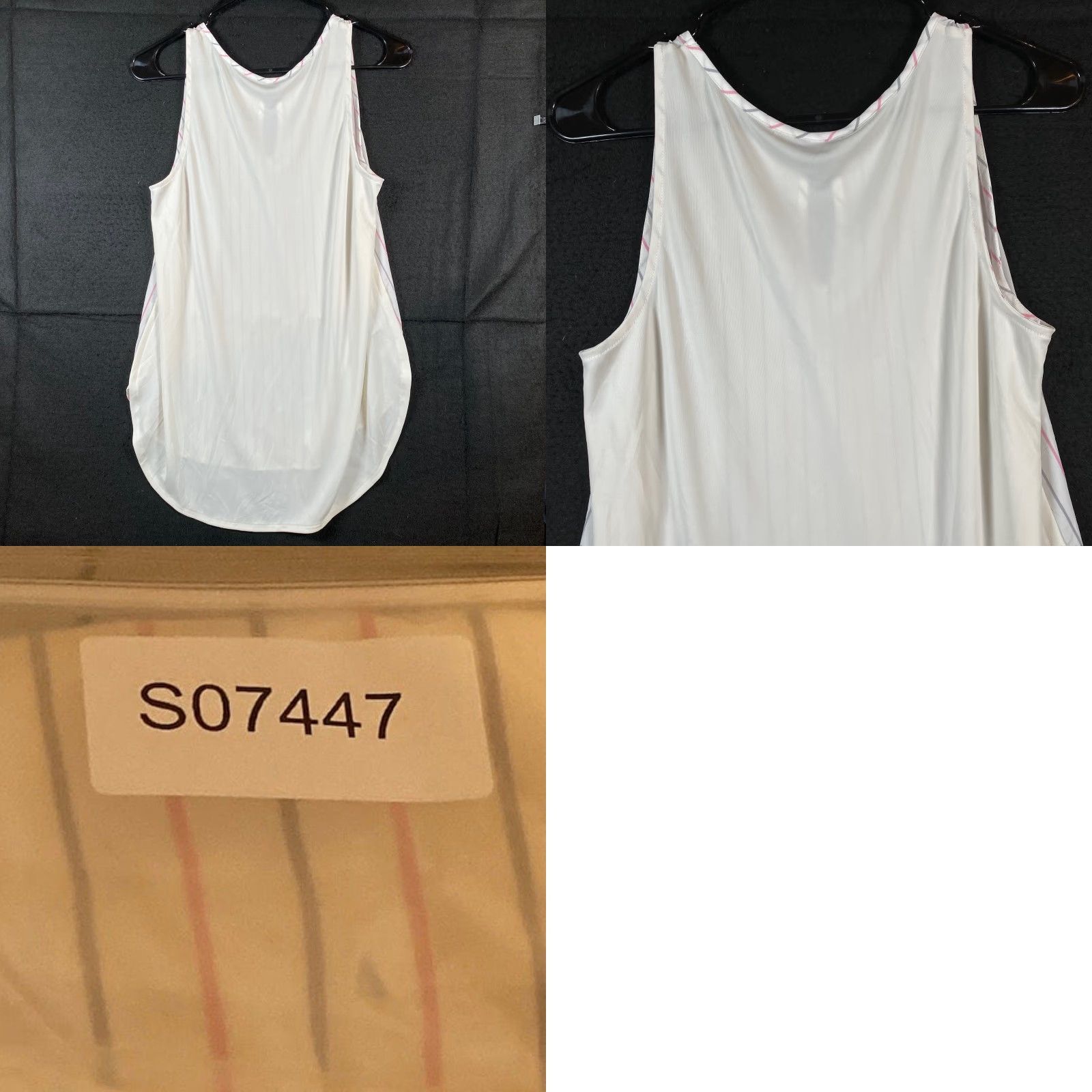 Ann Taylor VINTAGE Ann Taylor Blouse White Striped Sleeveless Tank Hi Lo Stretch Small Size S / US 4 / IT 40 - 8 Thumbnail