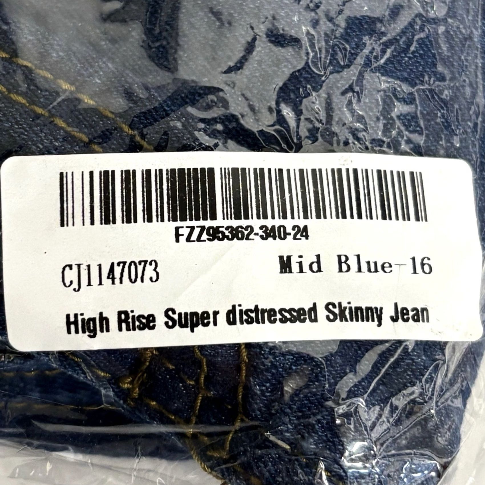 Boohoo Boohoo Skinny Jeans Women’s UK 16 High Rise Super Distressed Blue New With Tags Size 38" / US 16 / IT 52 - 7 Thumbnail