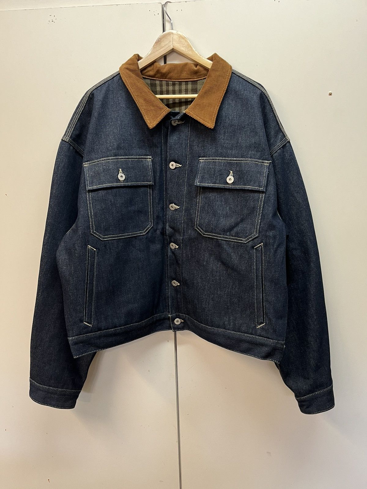 ジャケット・アウター Yeezy Season Denim Jacket sample M / yzy Yeezy Season 6 Washed Black Denim Flannel Jacket Sample