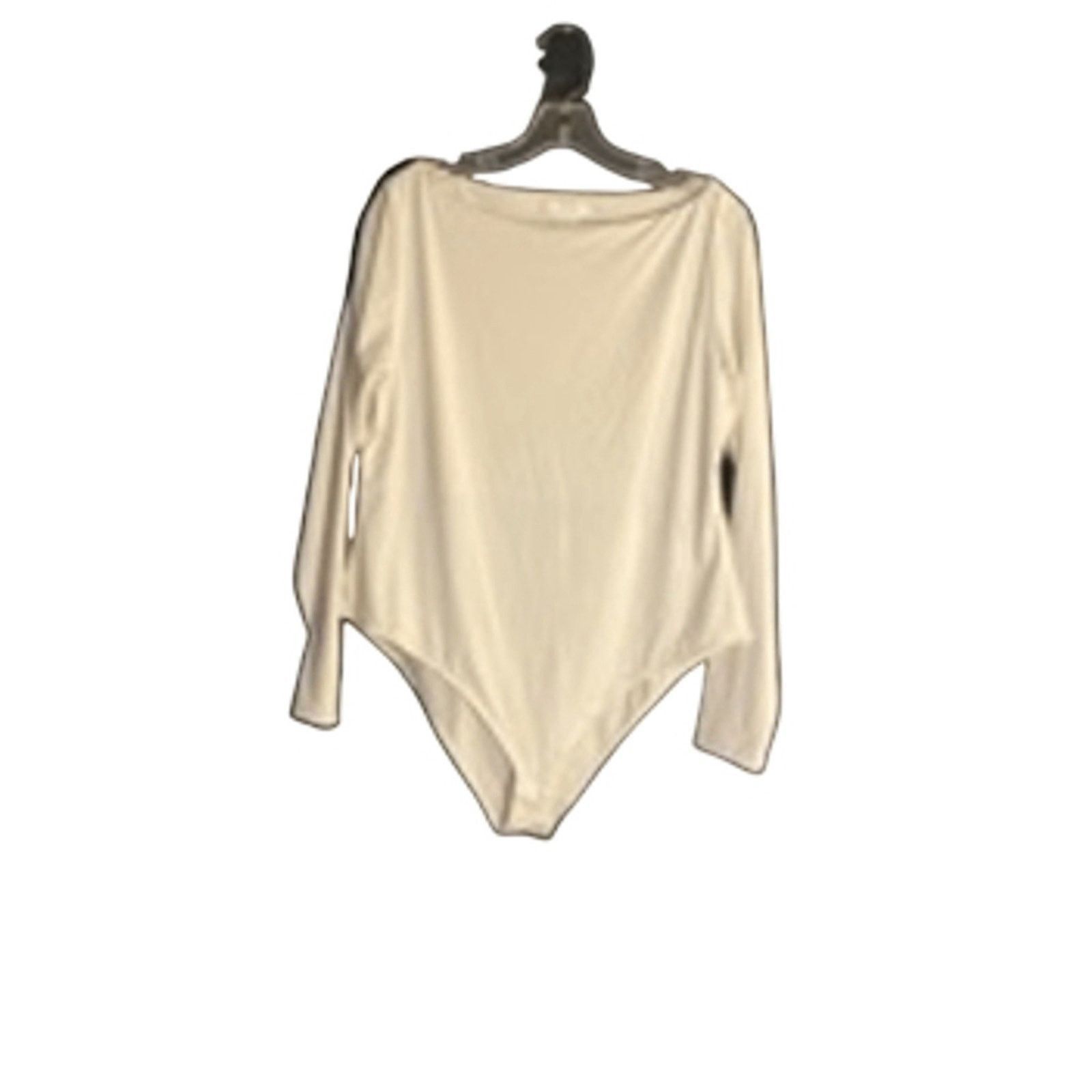H&M Minimalist Cream Long Sleeve Stretch Bodysuit H&M Women’s XL Size XL / US 12-14 / IT 48-50 - 6 Thumbnail
