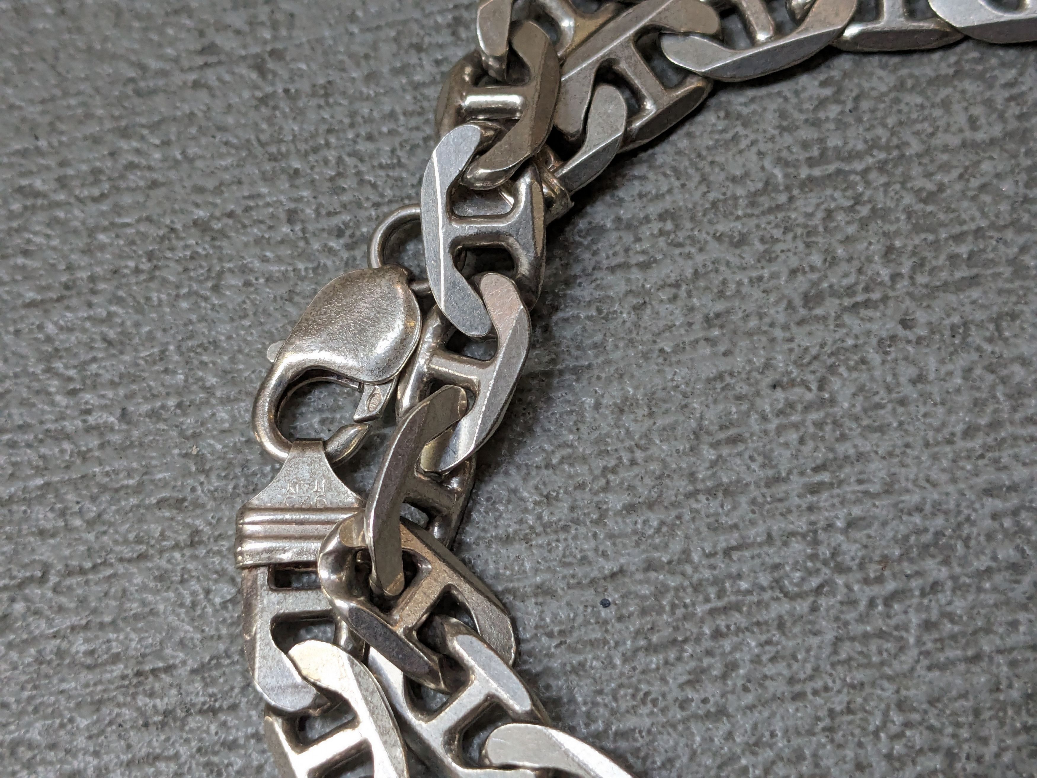 Jewelry Vintage Sterling Silver Necklace Mariner Anchor 22" Chunky Size ONE SIZE - 6 Thumbnail