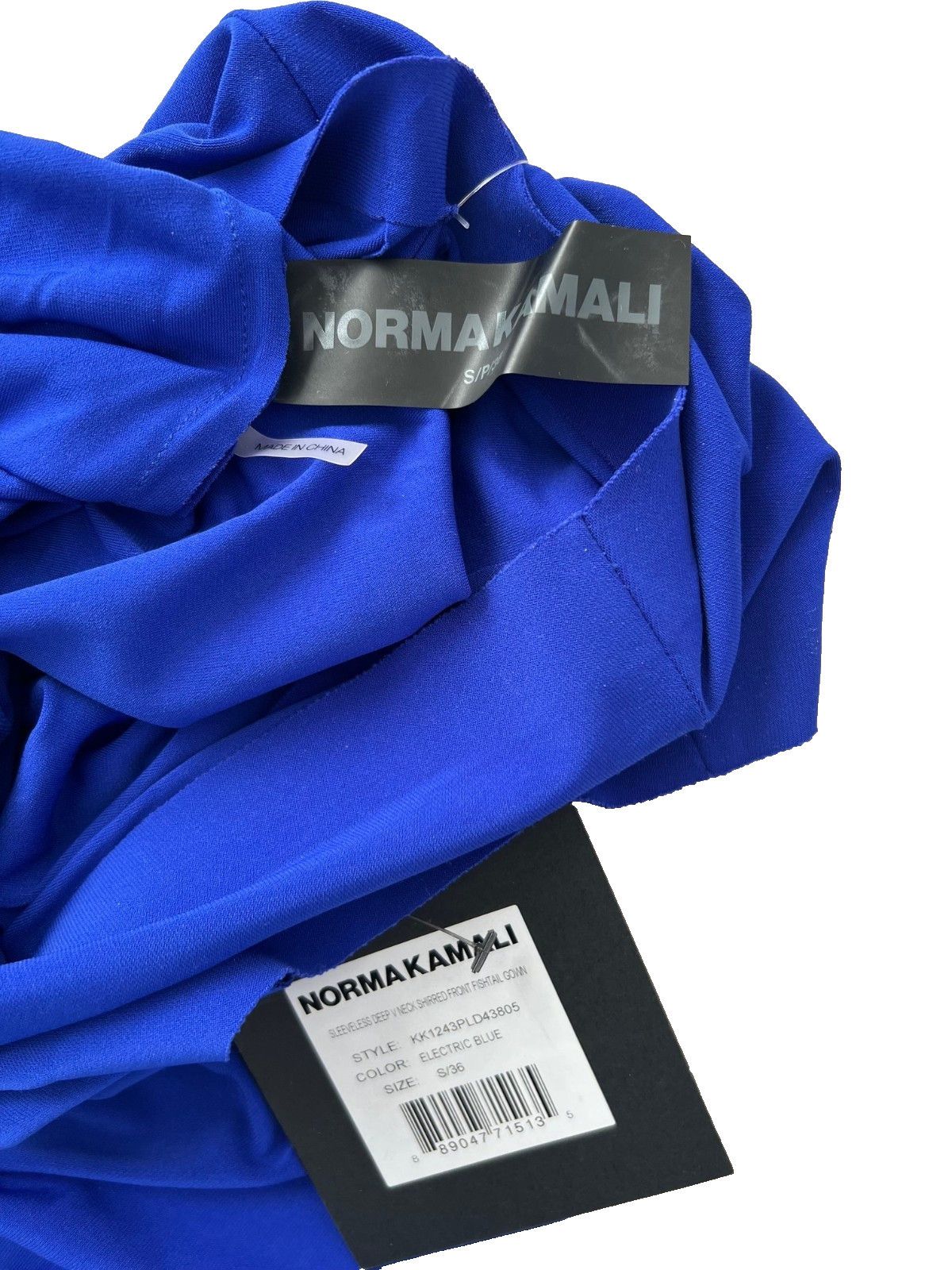 Norma Kamali Norma Kamali Shirred Fishtail Gown Dress Blue ( S/36 ) Size S / US 4 / IT 40 - 6 Thumbnail