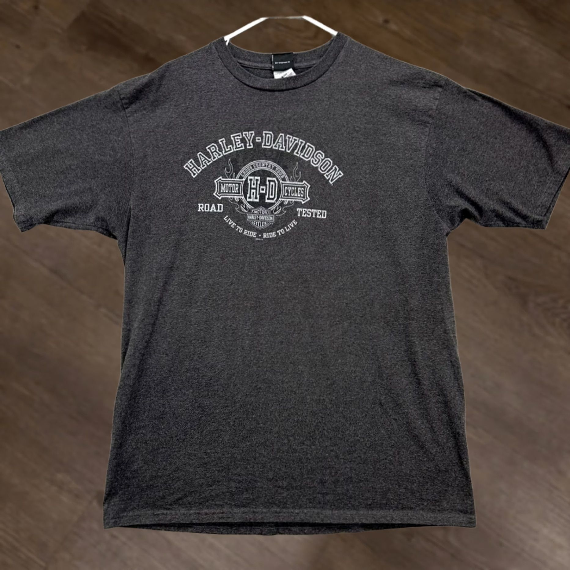 Harley Davidson Harley-Davidson Shirt Adult 2XL Black T-Shirt Mens Cotton Polyester Crew Neck Short Sleeve Solid Made In USA St. Augustine Florida Vintage: No Size US XXL / EU 58 / 5 - 1 Thumbnail
