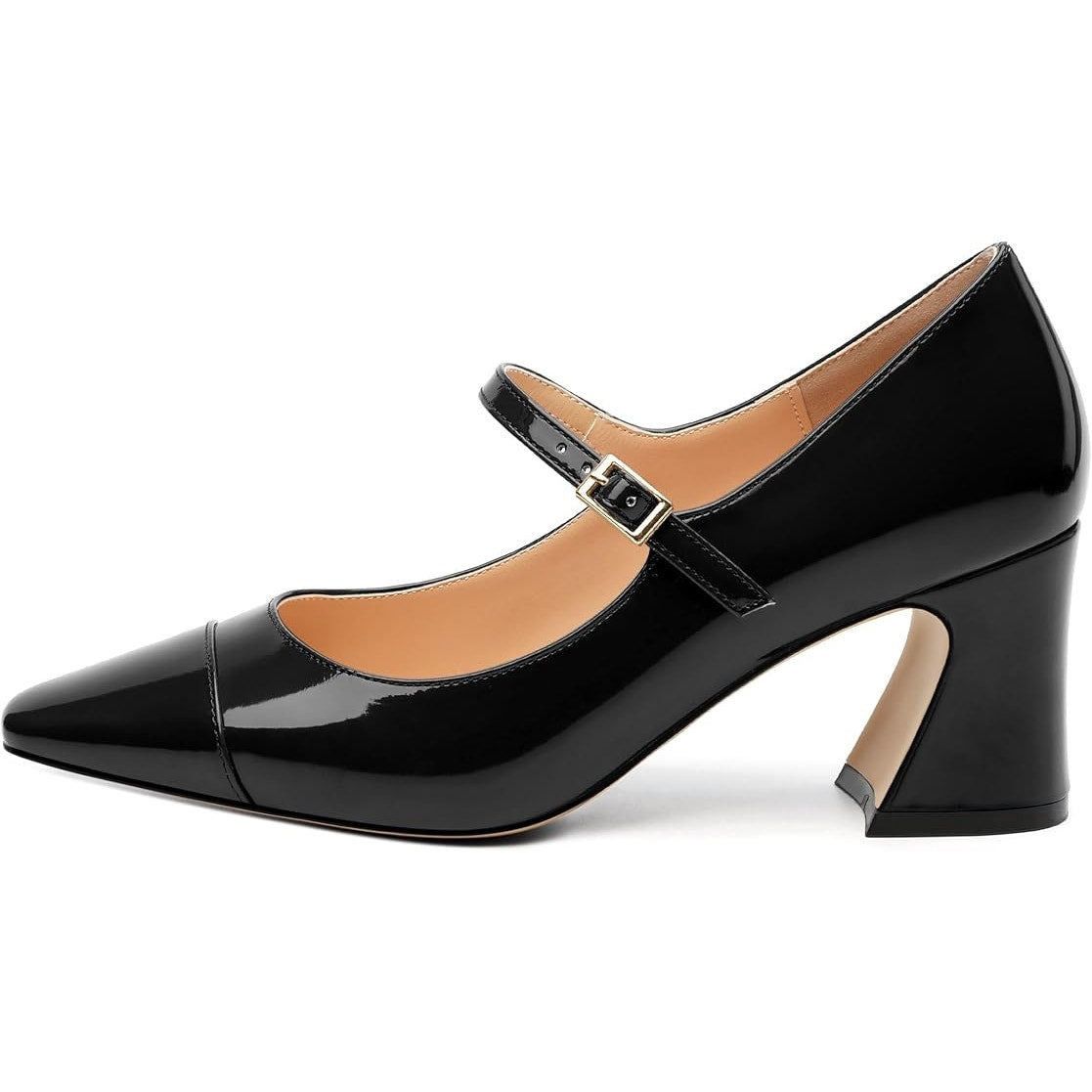Other Gofourthat Women's 8.5 Black Faux Leather Closed Toe Heels Size US 8.5 / IT 38.5 - 2 Thumbnail