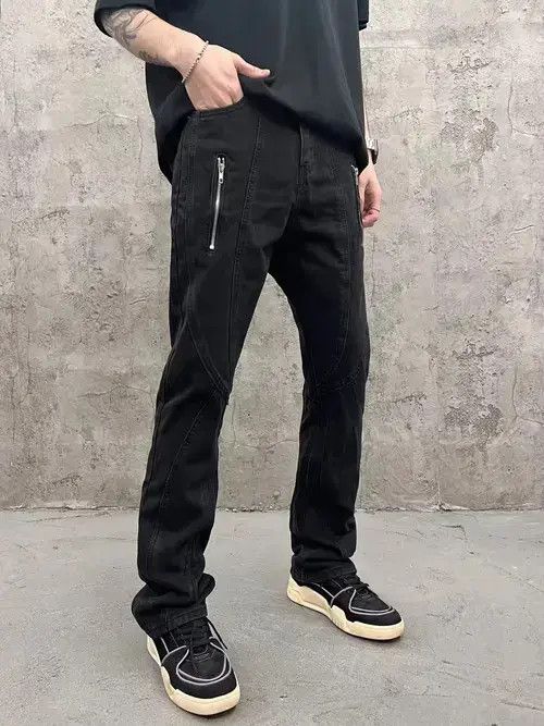 Designer × Jean patchwork utility zipper flared jeans Size US 32 / EU 48 - 1 Thumbnail