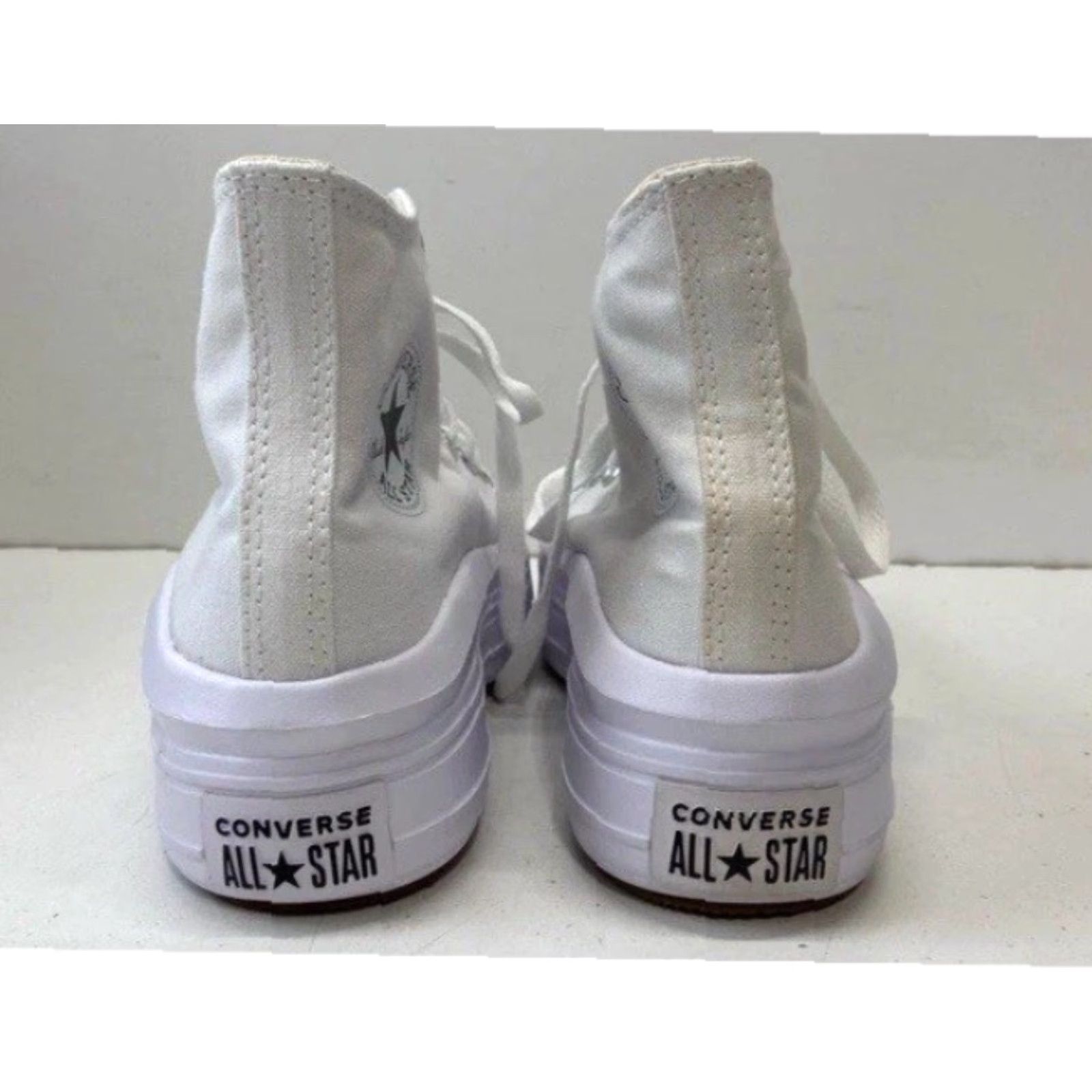 Converse Converse AllStar White Platform Sneakers Casual Unisex Adults Size 9 Canvas Lace-Up Size US 9 / IT 39 - 5 Thumbnail