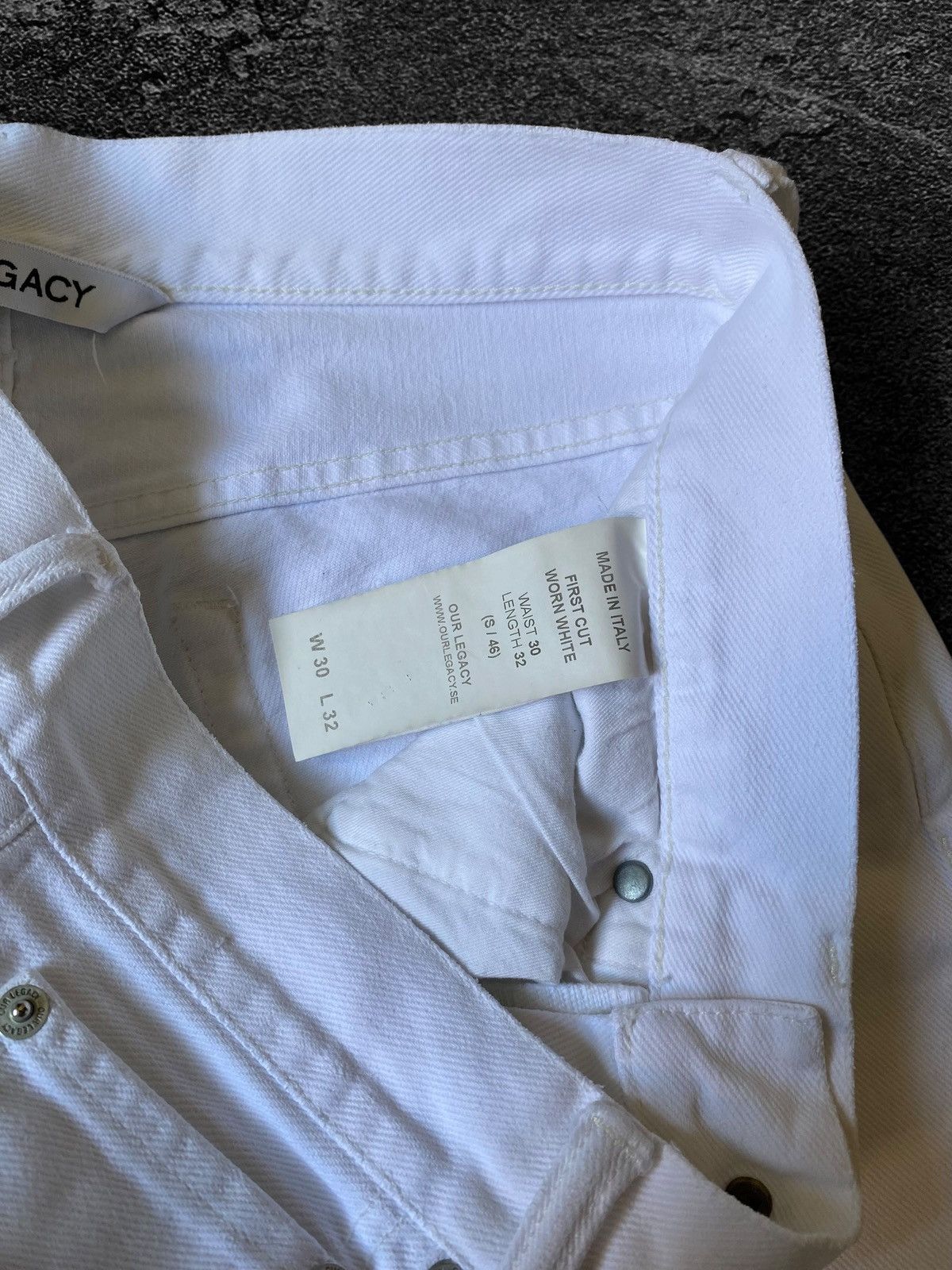 Our Legacy Our Legacy first cut worn white ripped hem jeans pants Size US 30 / EU 46 - 12 Thumbnail