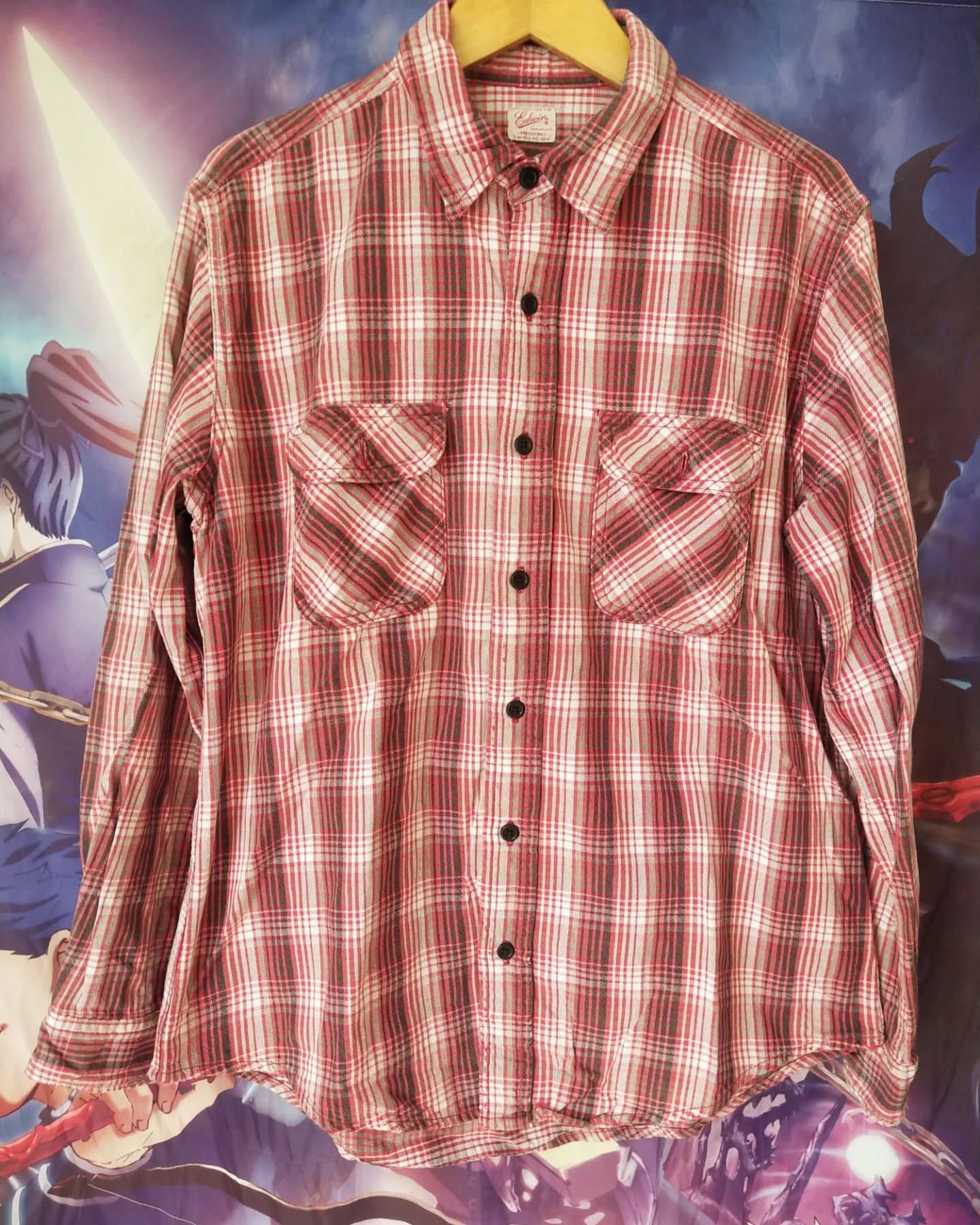 Edwin 90s Edwin Red Plaid Flannel Shirt Japan Size US M / EU 48-50 / 2 - 1 Thumbnail