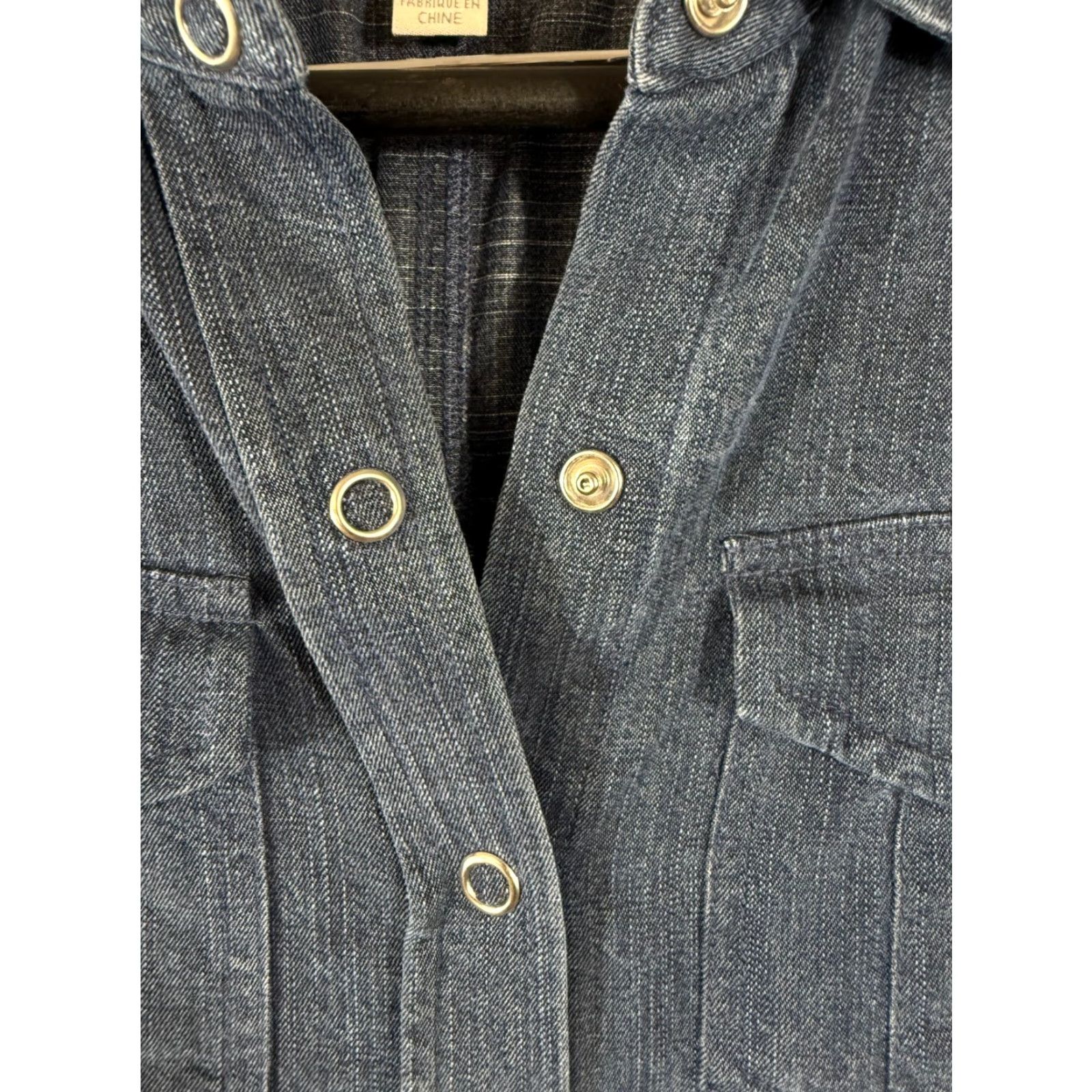 Madison Madison Hill Shirt Womens M Blue Denim Snap Front Long Sleeve Western Style Size M / US 6-8 / IT 42-44 - 7 Thumbnail