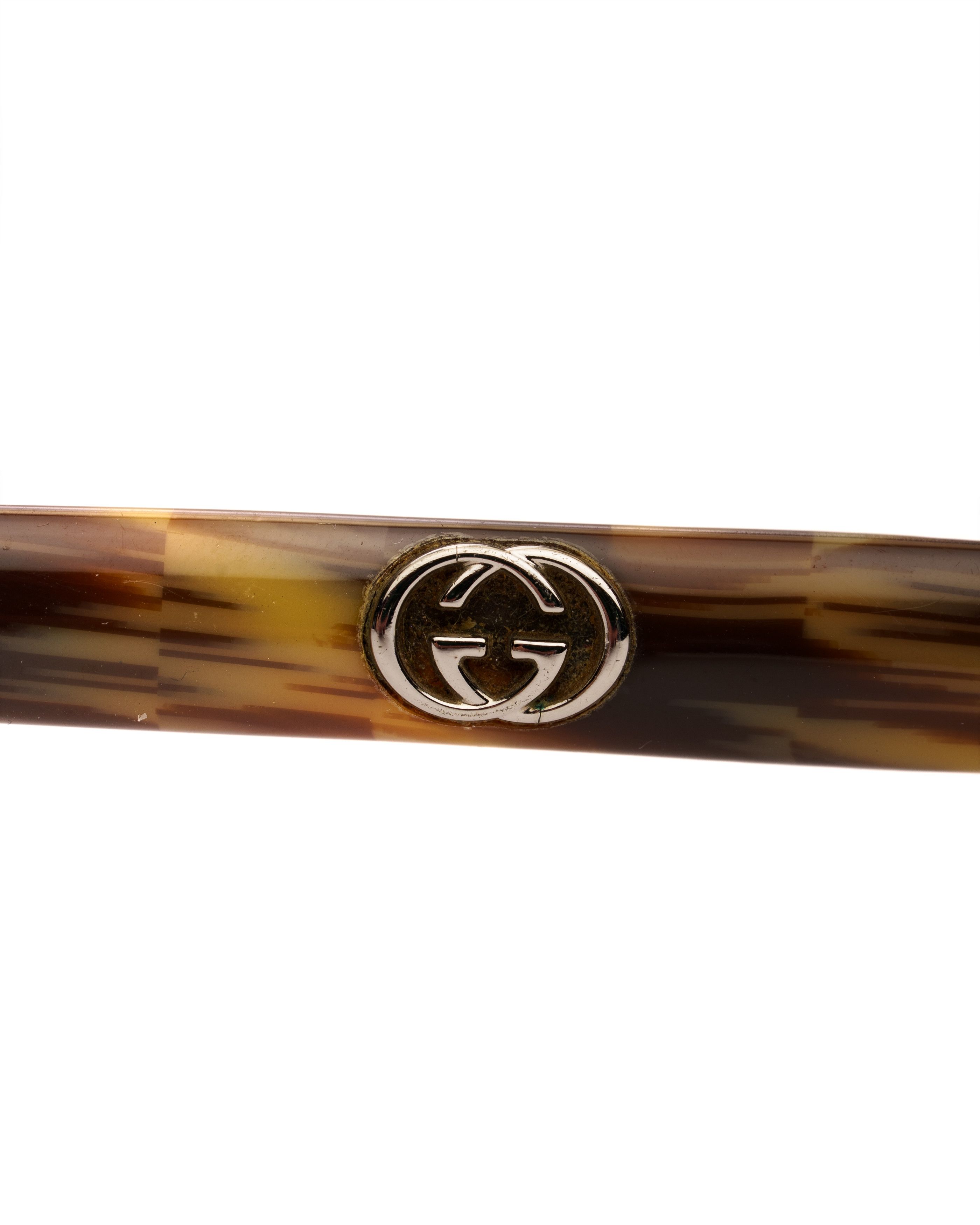 Gucci Gucci '00s Brown Signature Plastic Glasses Size ONE SIZE - 1 Thumbnail