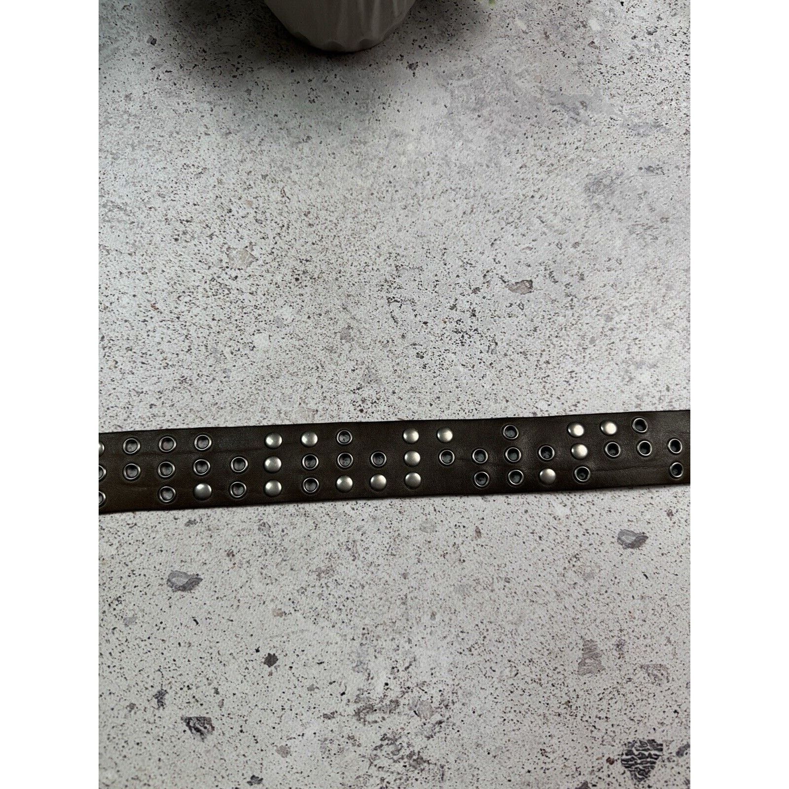 Other Vintage Punk Leather Belt Y2K Rhinestones Metal Spikes Size 34 - 10 Thumbnail