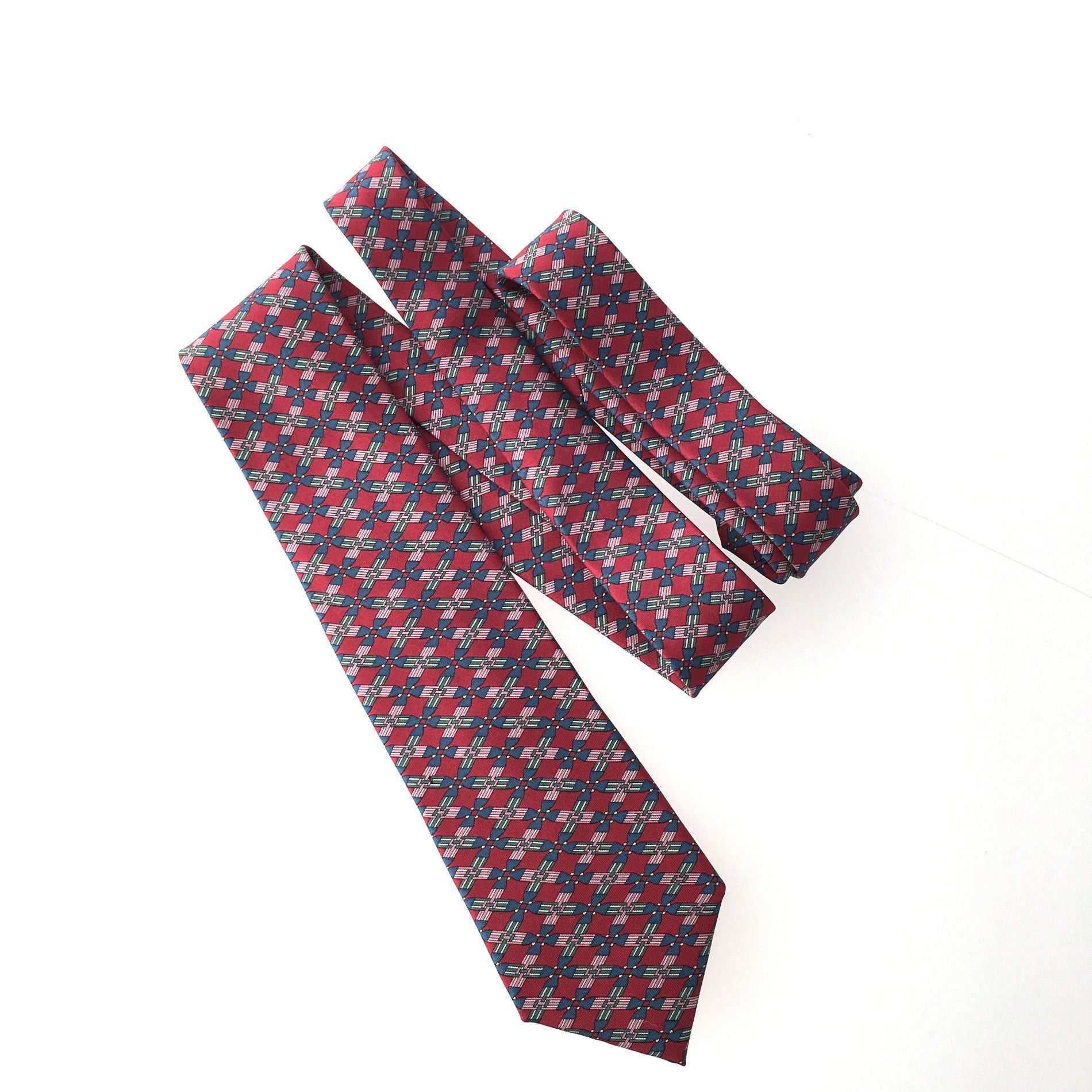 image of Hermes Tie In Multicolor Silk in Black, Men's