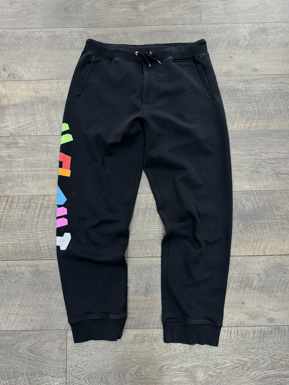 image of Helmut Lang 3D Logo Sweatpants Black (M), Men's (Size 32)