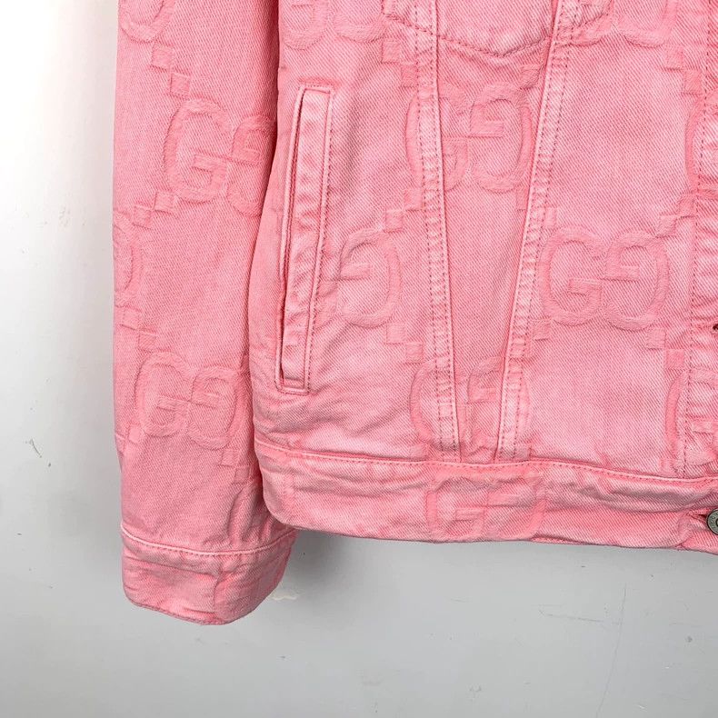 Gucci Gucci Size 36 Pink logo jacquad full printed cotton lapel Size US XXS / EU 40 - 4 Thumbnail