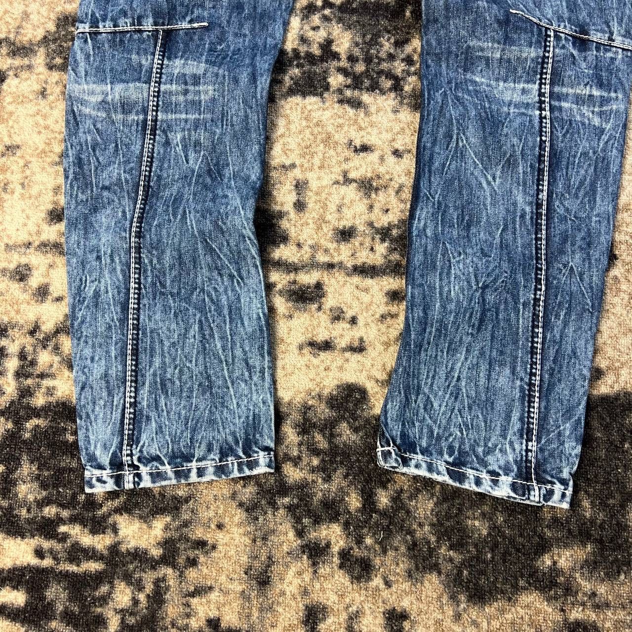 Japanese Brand Avant Garde Y2K Style Blue Washed Denim Jeans Size US 36 / EU 52 - 5 Thumbnail