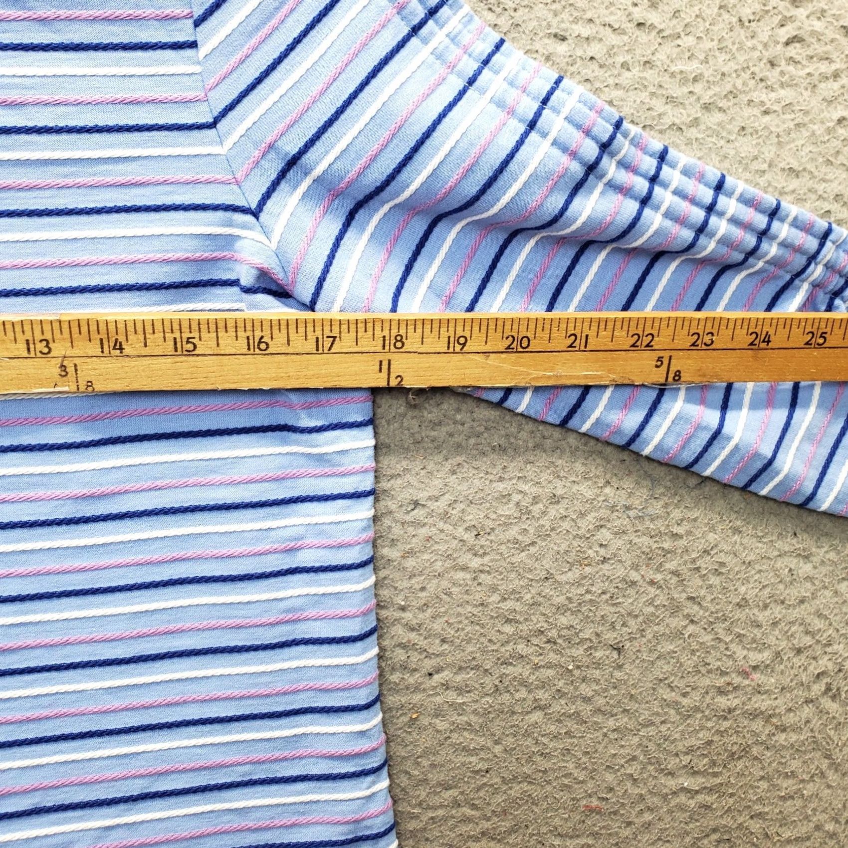 Talbots Talbots Womens Shirt Petite P Striped Ruched 3/4 Tie Sleeve Boat Neck Multicolor Cotton T-Shirt Size PP Womens Size XXS / US 00 / IT 34 - 3 Thumbnail