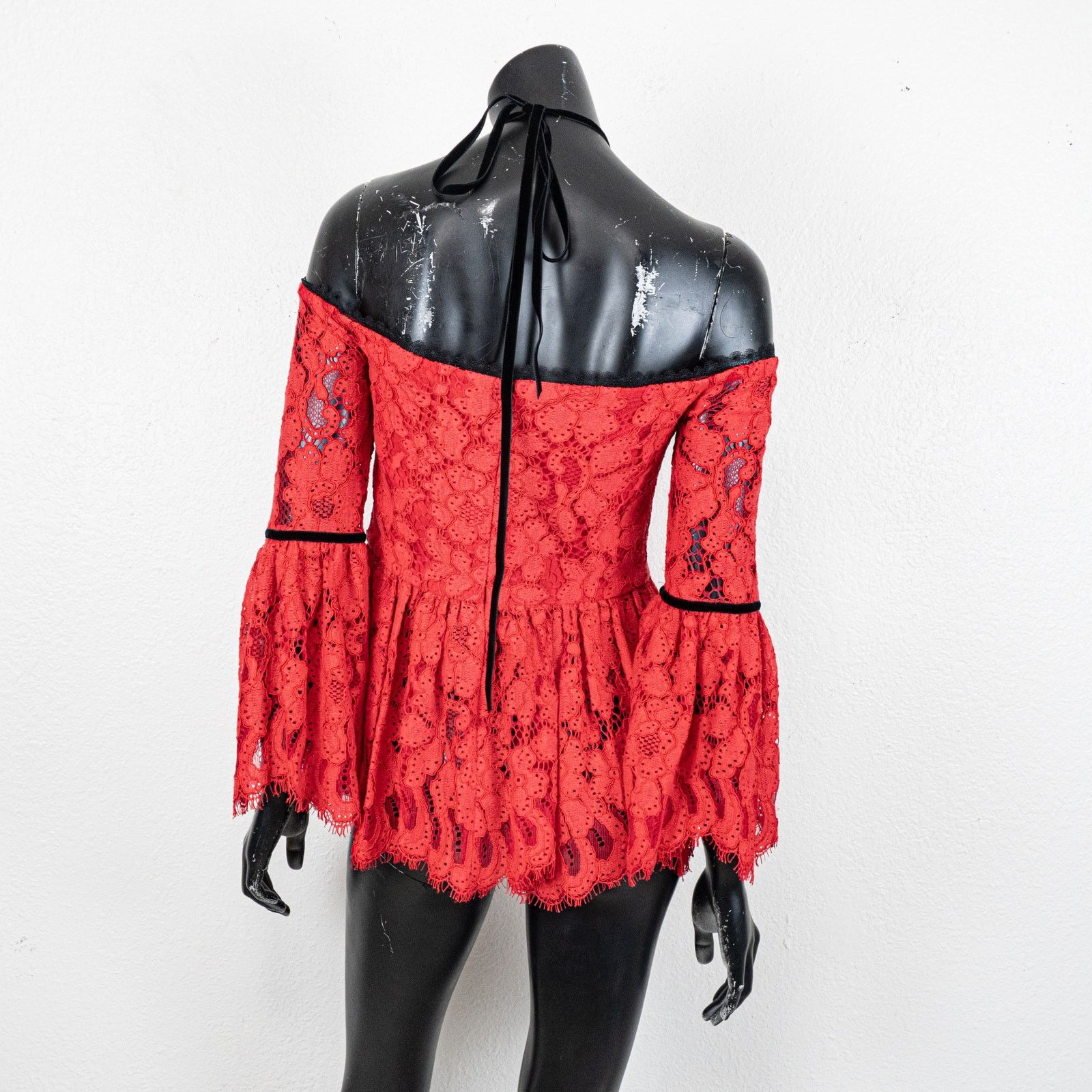 ALEXIS ALEXIS Red Lace Grace Top off-shoulder peplum Boho Small Size S / US 4 / IT 40 - 5 Thumbnail