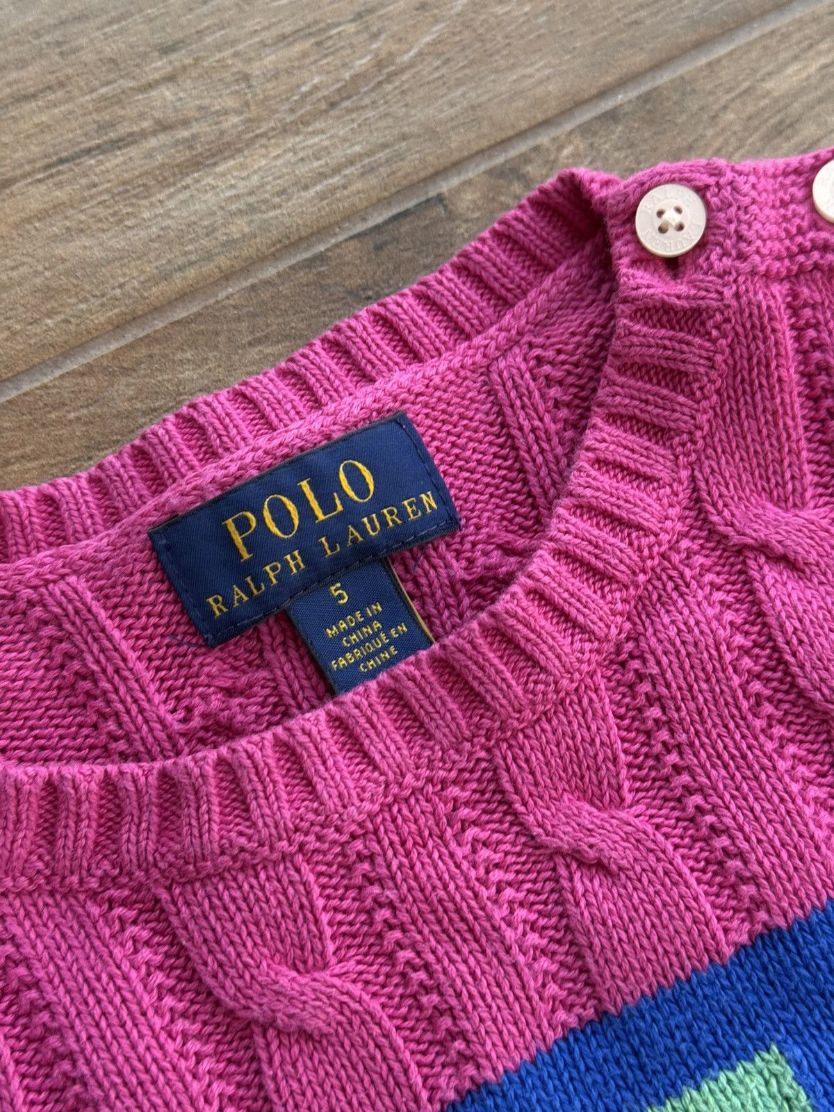 Polo Ralph Lauren × Vintage Vintage Polo Ralph Lauren Cable Knit Kids Size 5Y Sweater Size US S / EU 44-46 / 1 - 5 Thumbnail
