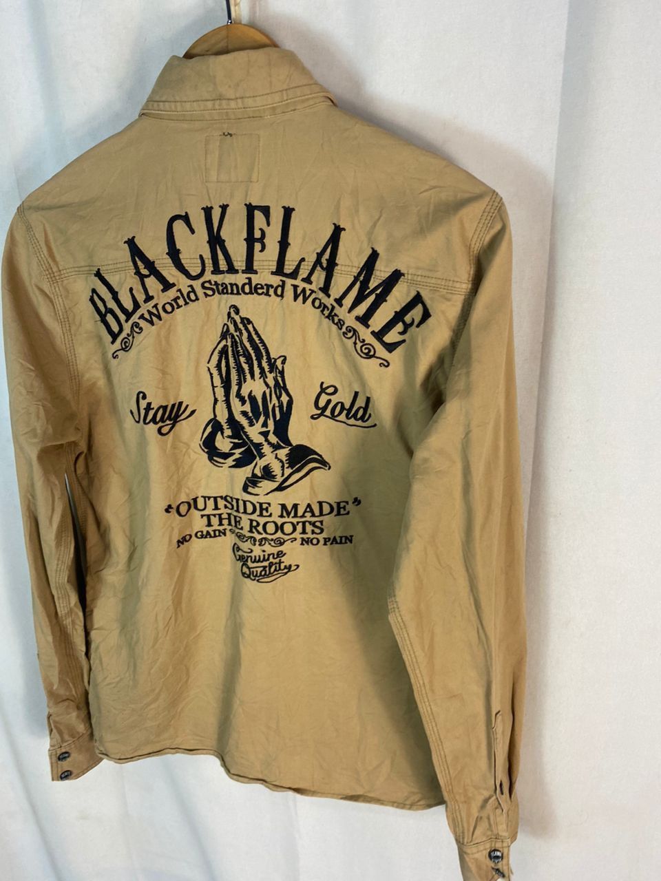 Other Black flame spellout button up shirt Size US S / EU 44-46 / 1 - 9 Thumbnail