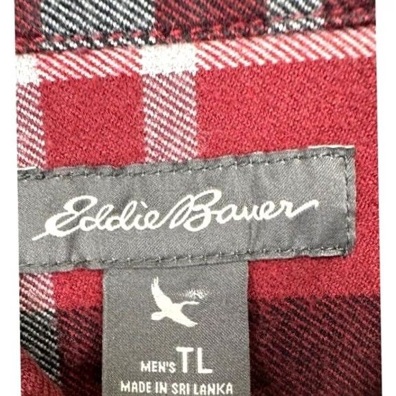 Eddie Bauer Eddie Bauer Flannel Shirt Mens Large Tall Red Black Plaid Button-Down Relaxed Cotton Shirt Size US L / EU 52-54 / 3 - 5 Thumbnail